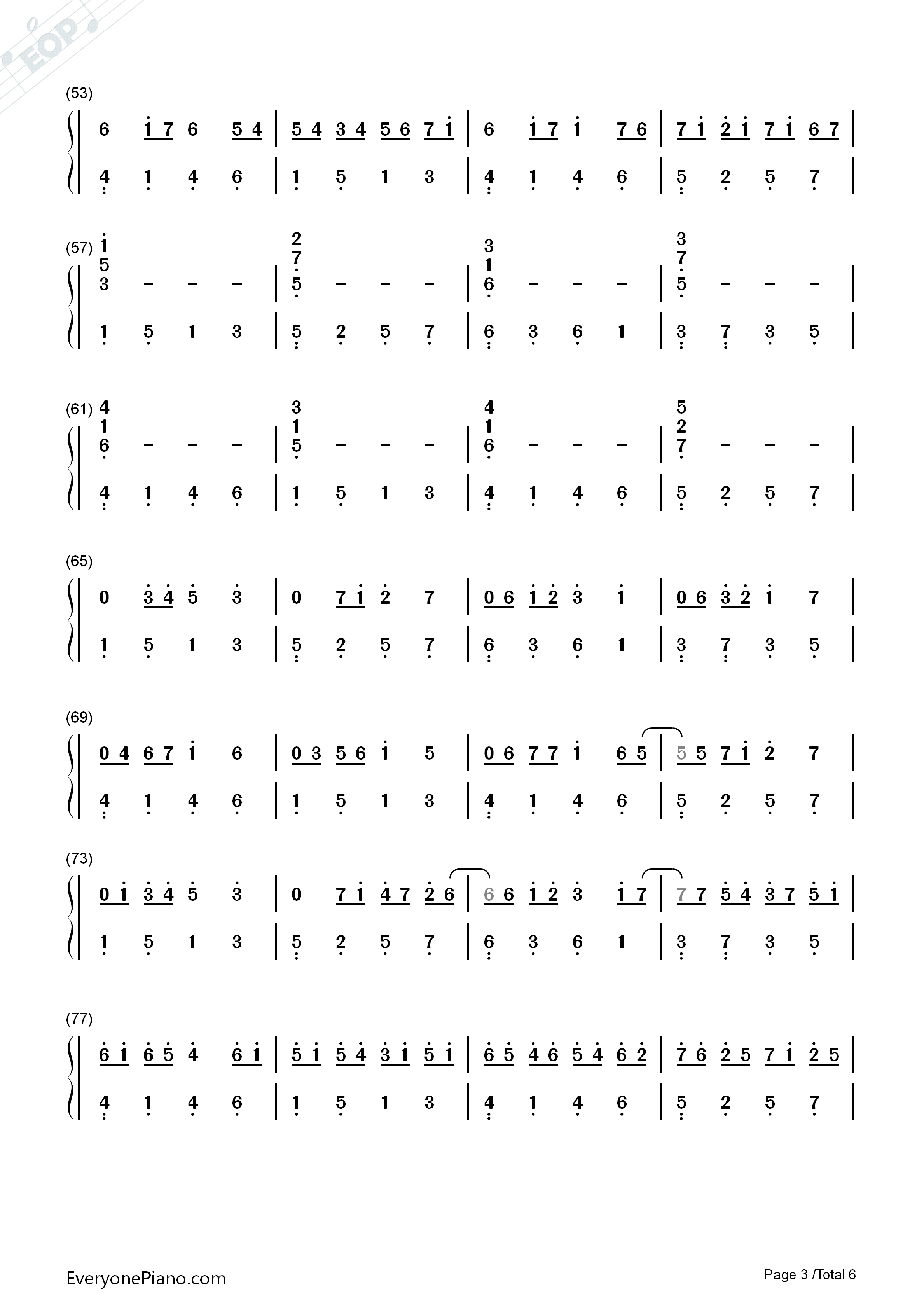 卡农C大调最简版钢琴简谱_帕赫贝尔演唱
