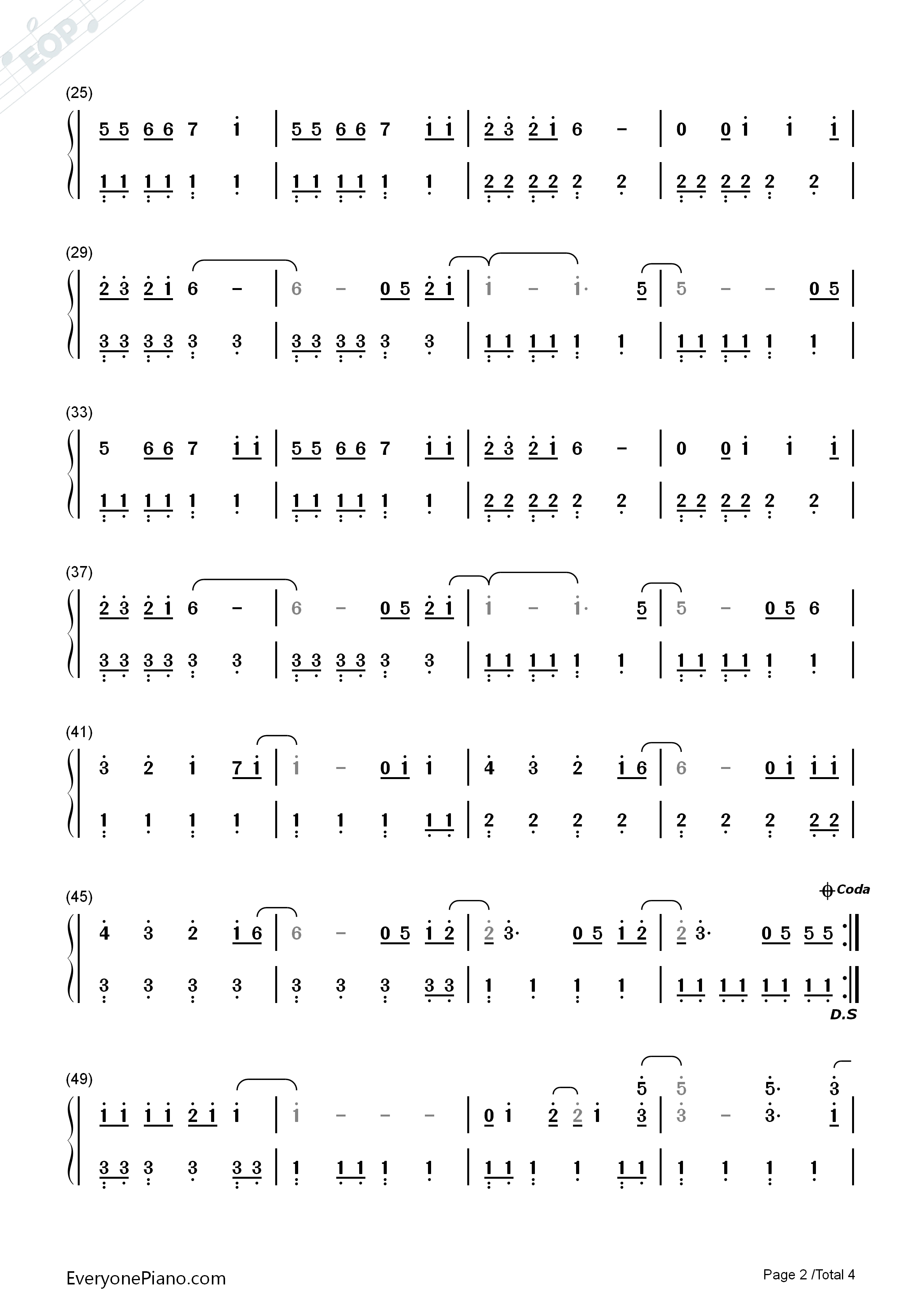 Marry_You_钢琴简谱_Bruno_Mars演唱