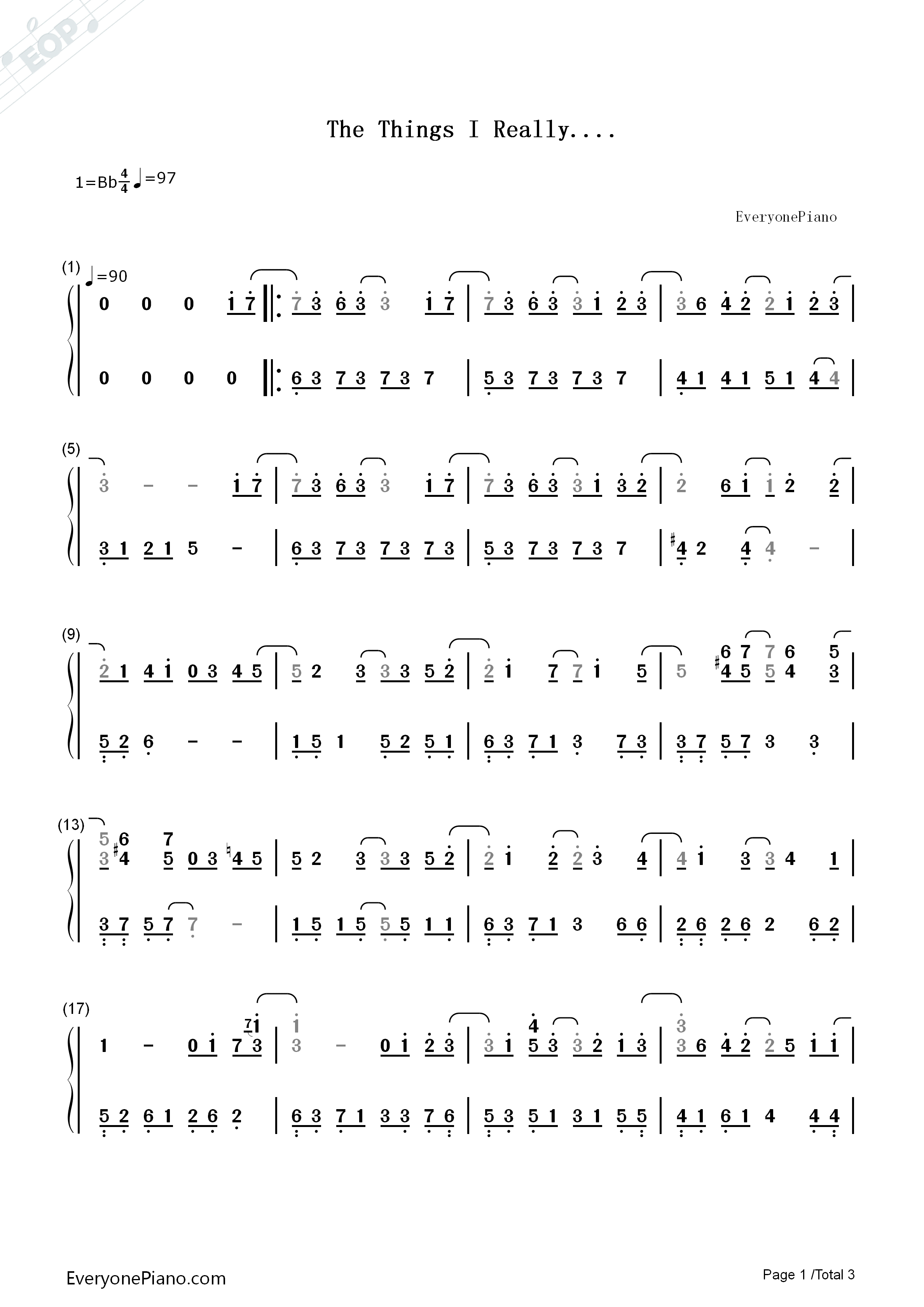 The_Things_I_Really...钢琴简谱_李闰珉演唱
