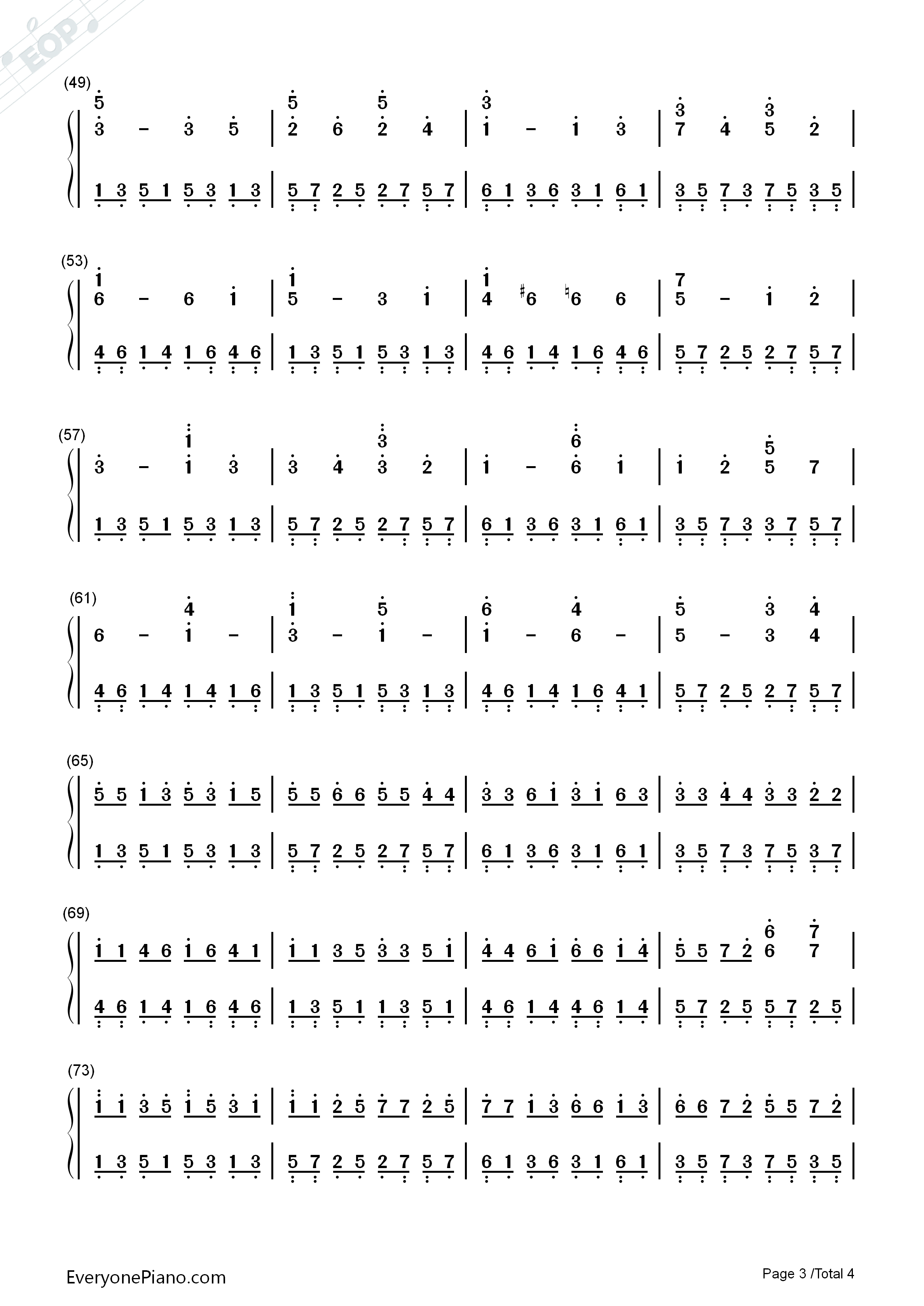 D大调卡农钢琴简谱_帕赫贝尔演唱