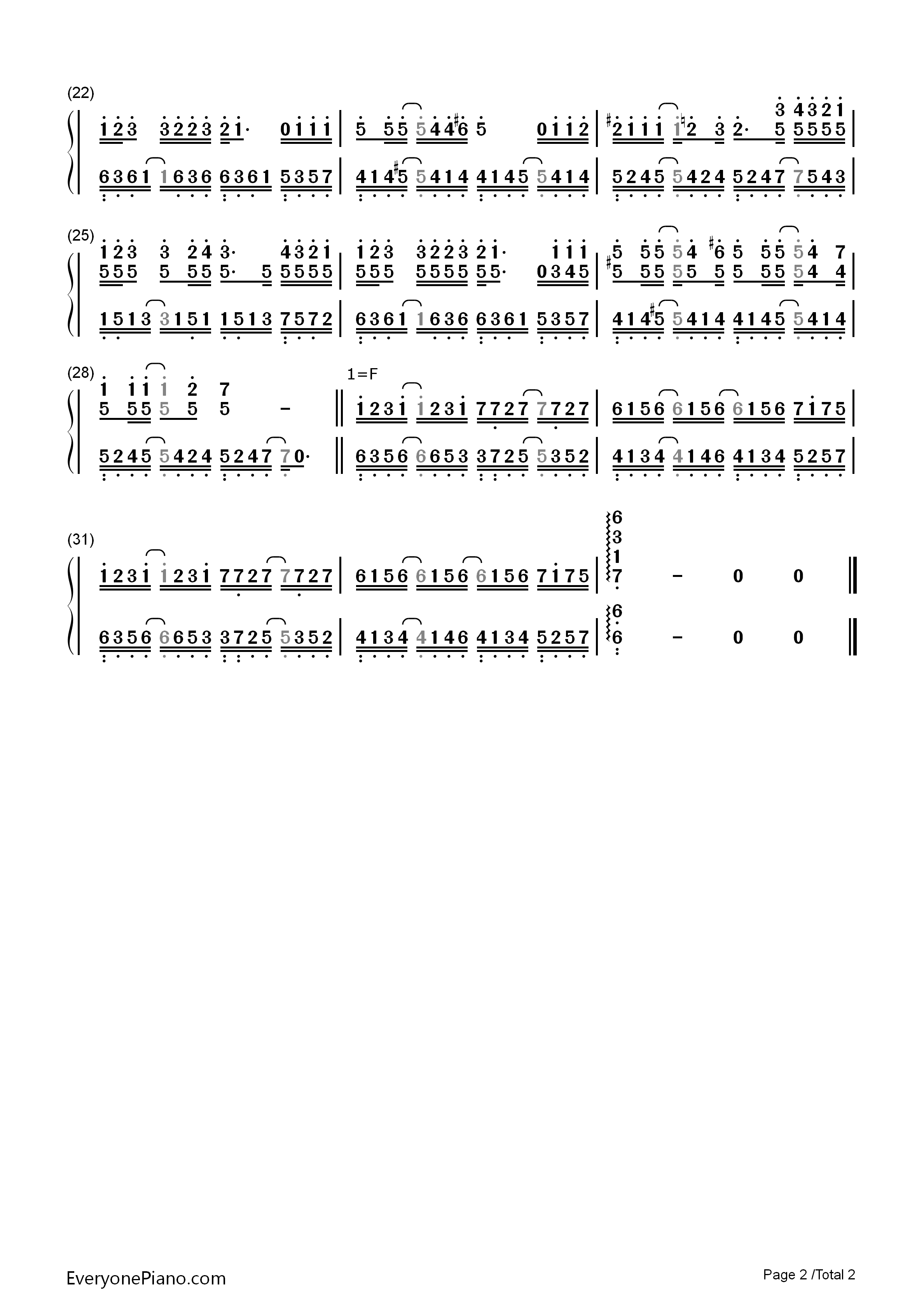 画沙钢琴简谱_周杰伦_袁咏琳演唱