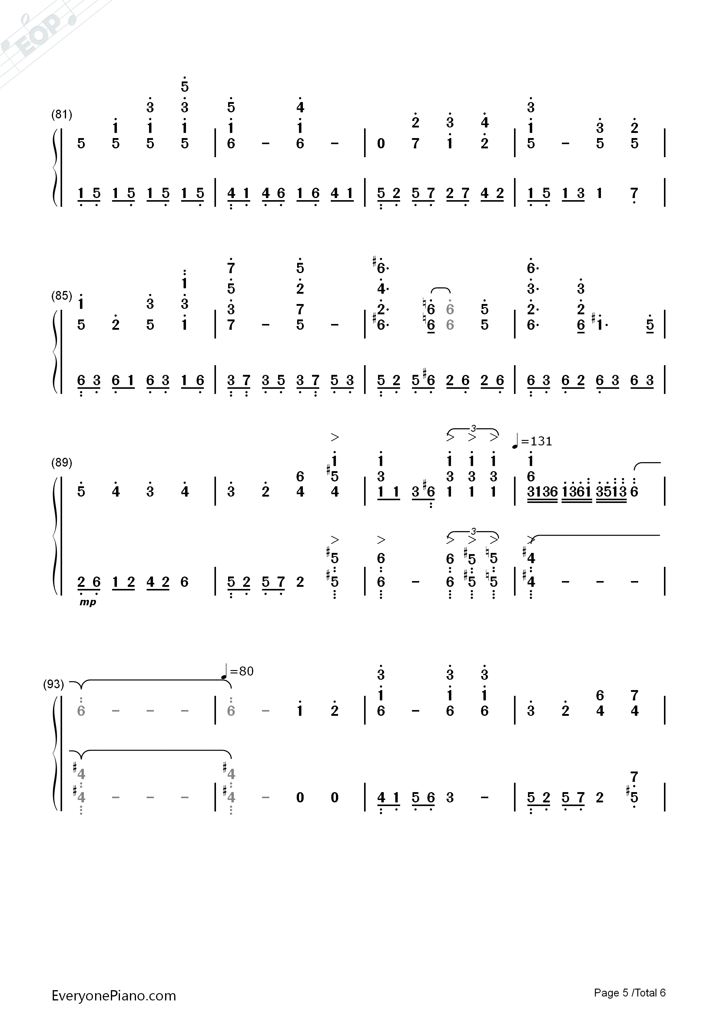 The_Wind_of_Life钢琴简谱_久石让演唱