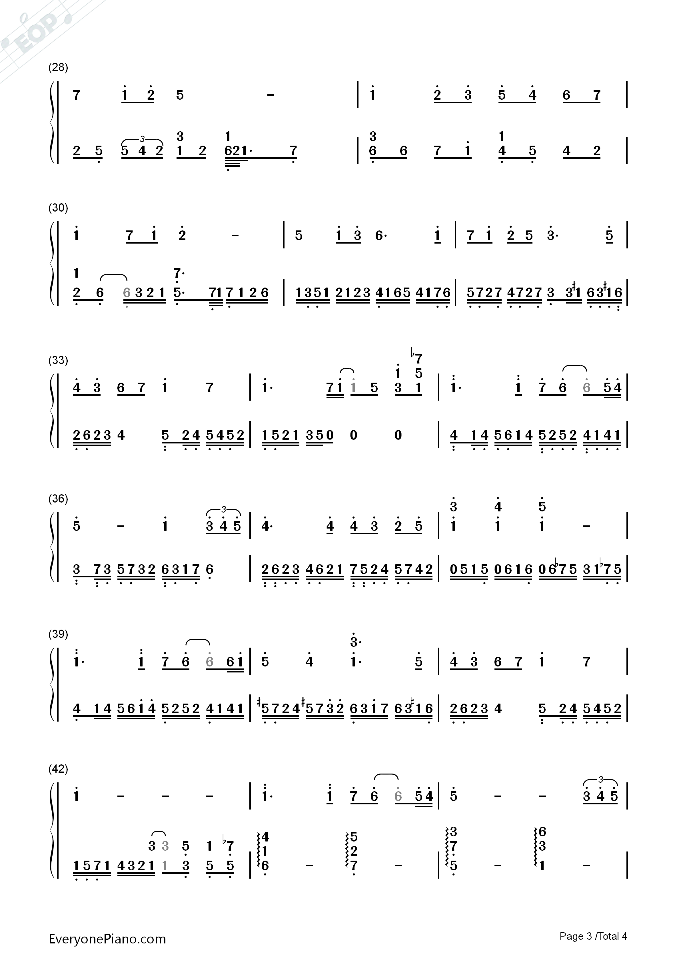 最好的未来钢琴简谱_刘若英演唱