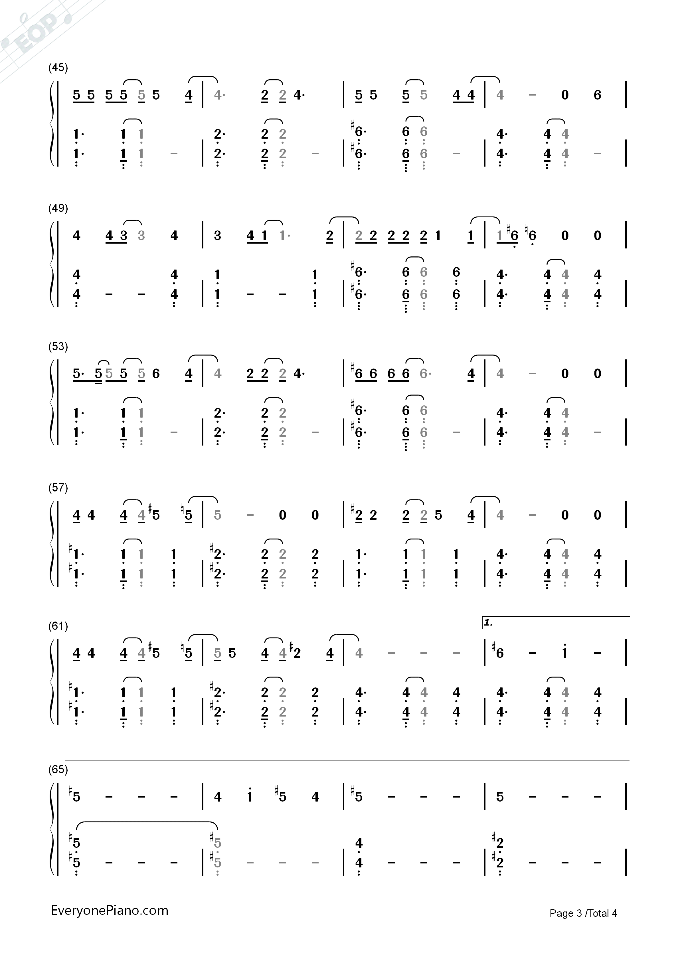 Love_Wins钢琴简谱_Tom_Chaplin演唱