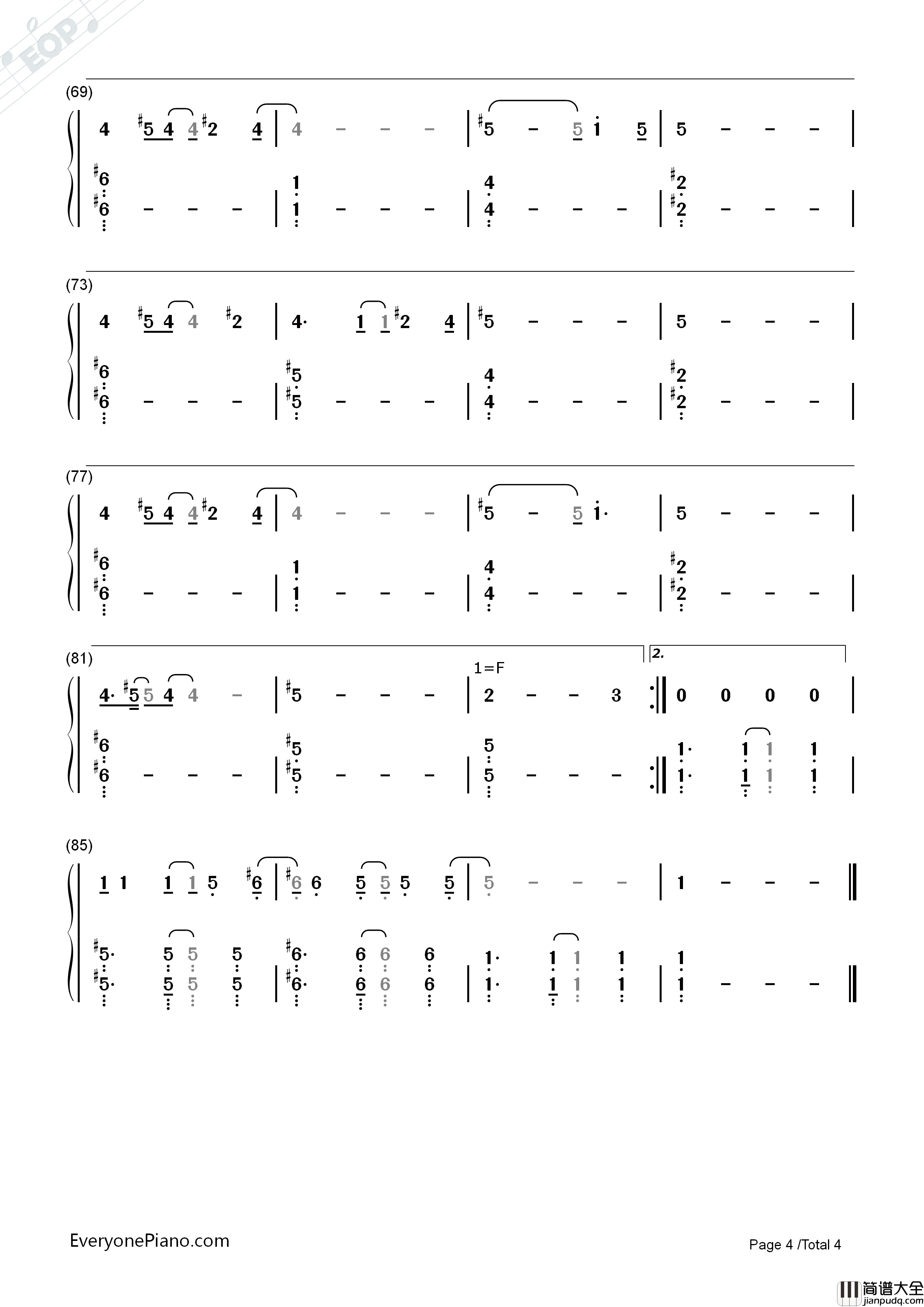 Love_Wins钢琴简谱_Tom_Chaplin演唱