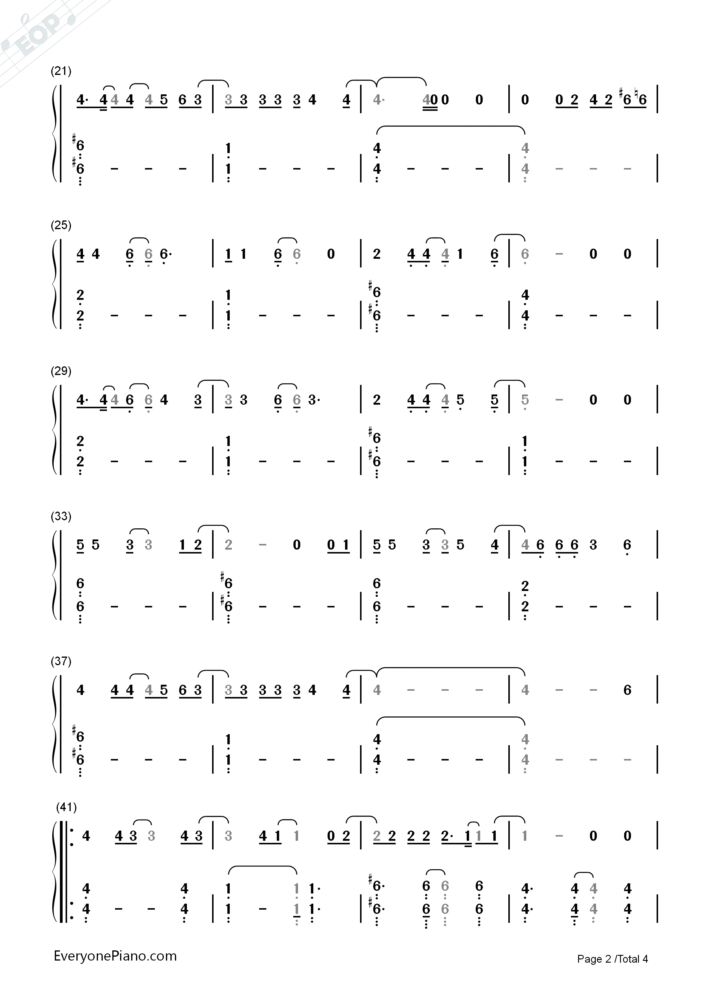 Love_Wins钢琴简谱_Tom_Chaplin演唱