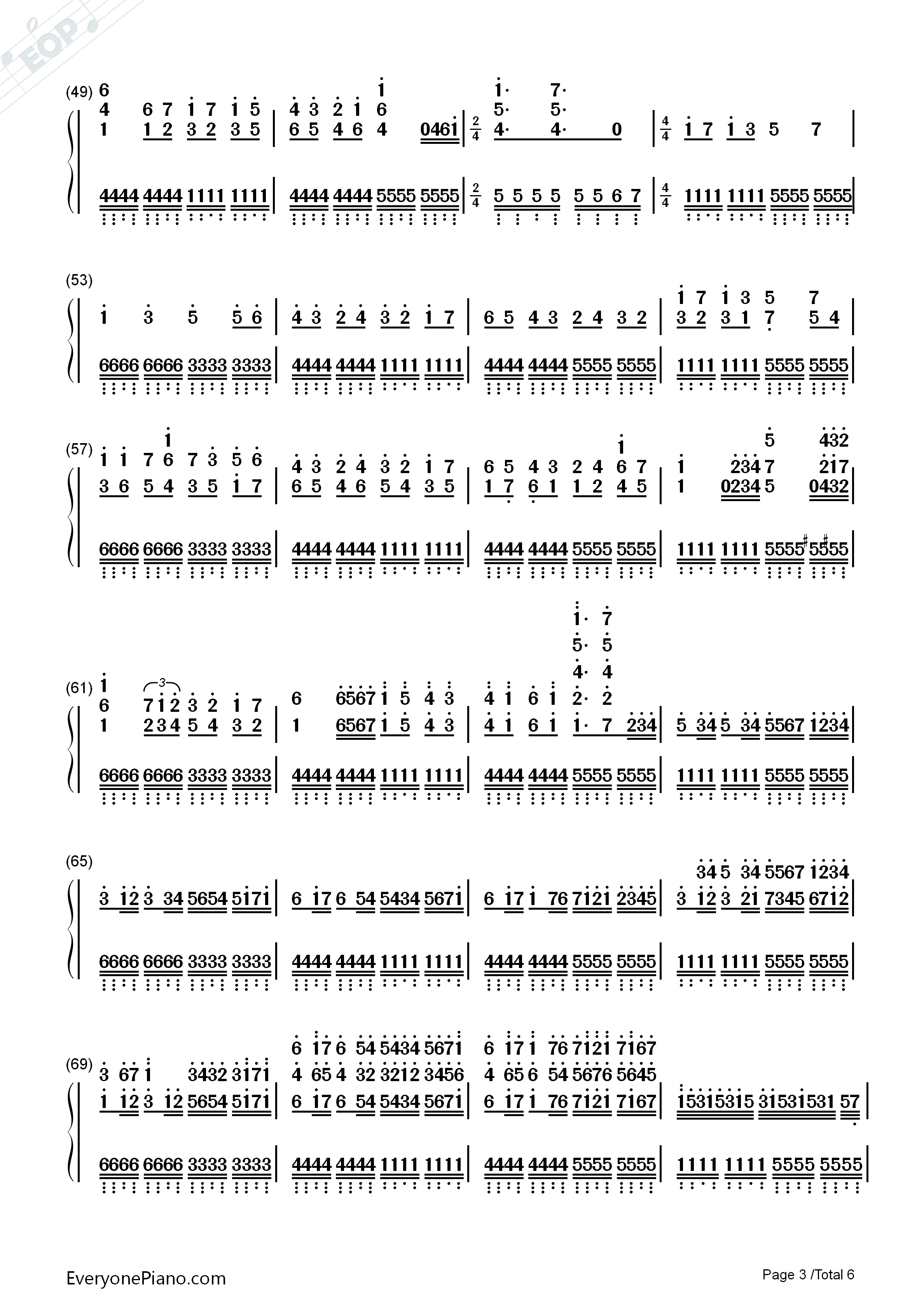 卡农疯狂版钢琴简谱_未知演唱