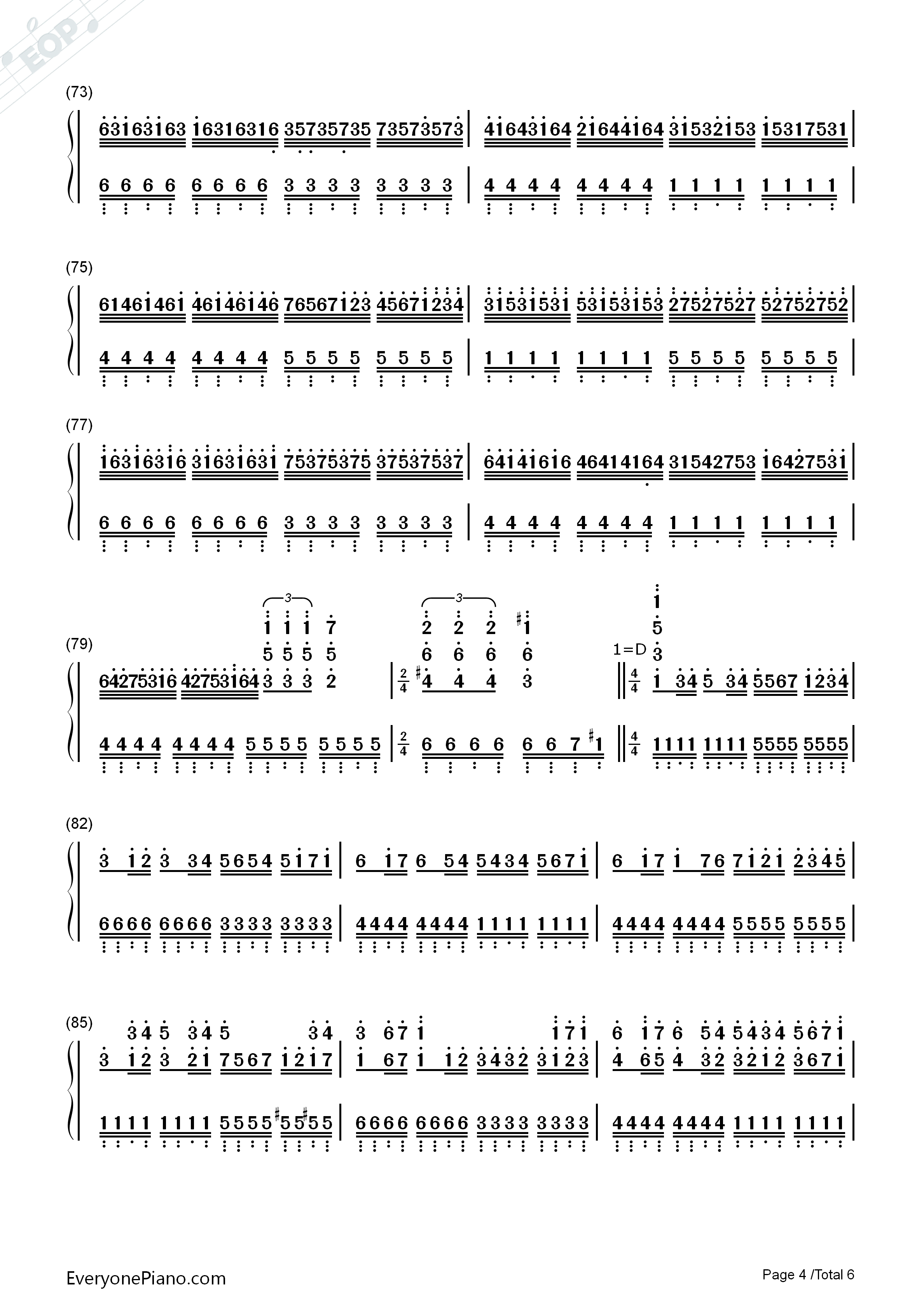 卡农疯狂版钢琴简谱_未知演唱