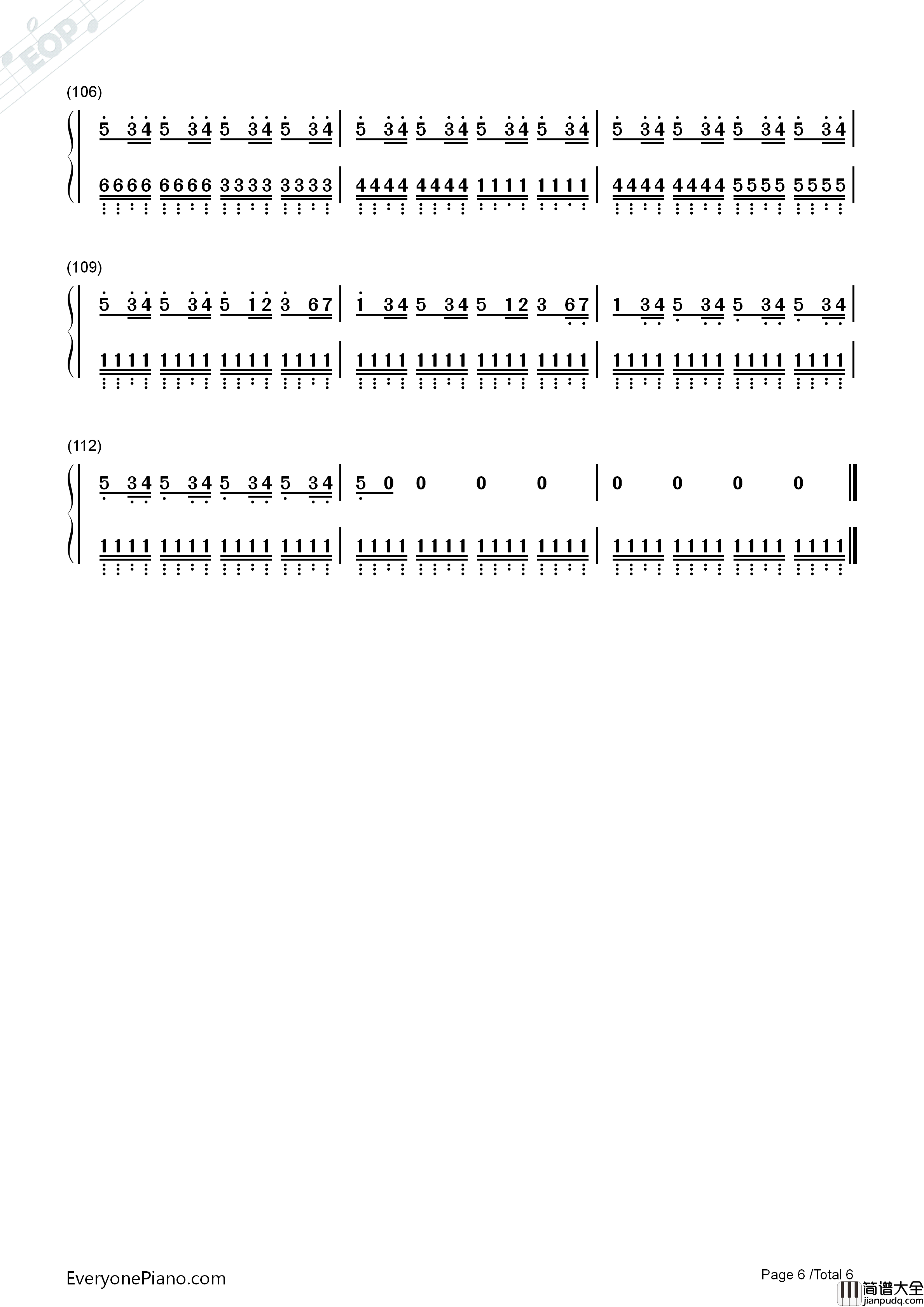 卡农疯狂版钢琴简谱_未知演唱