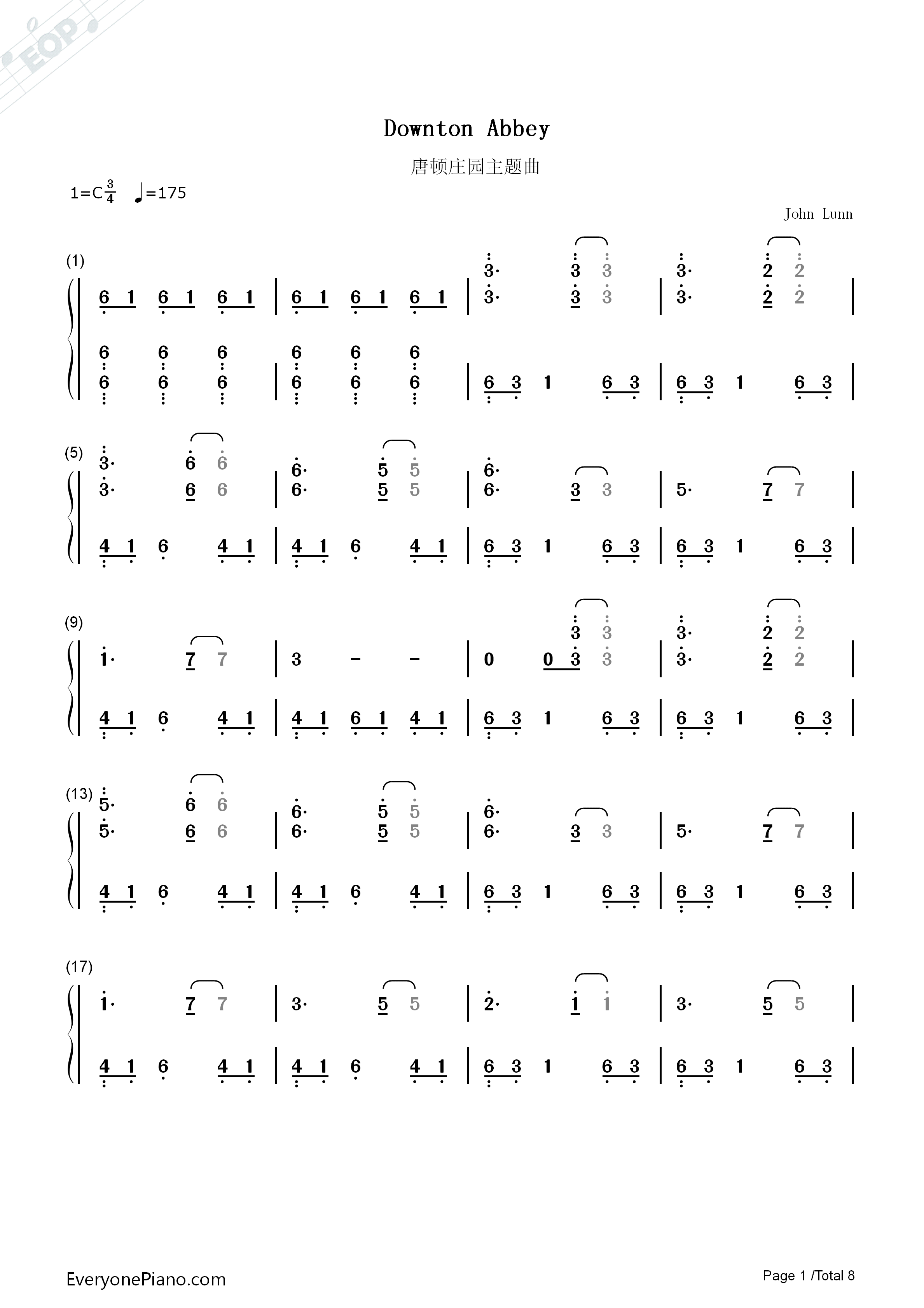 Did_I_Make_The_Most_of_Loving_You钢琴简谱_John_Lunn演唱