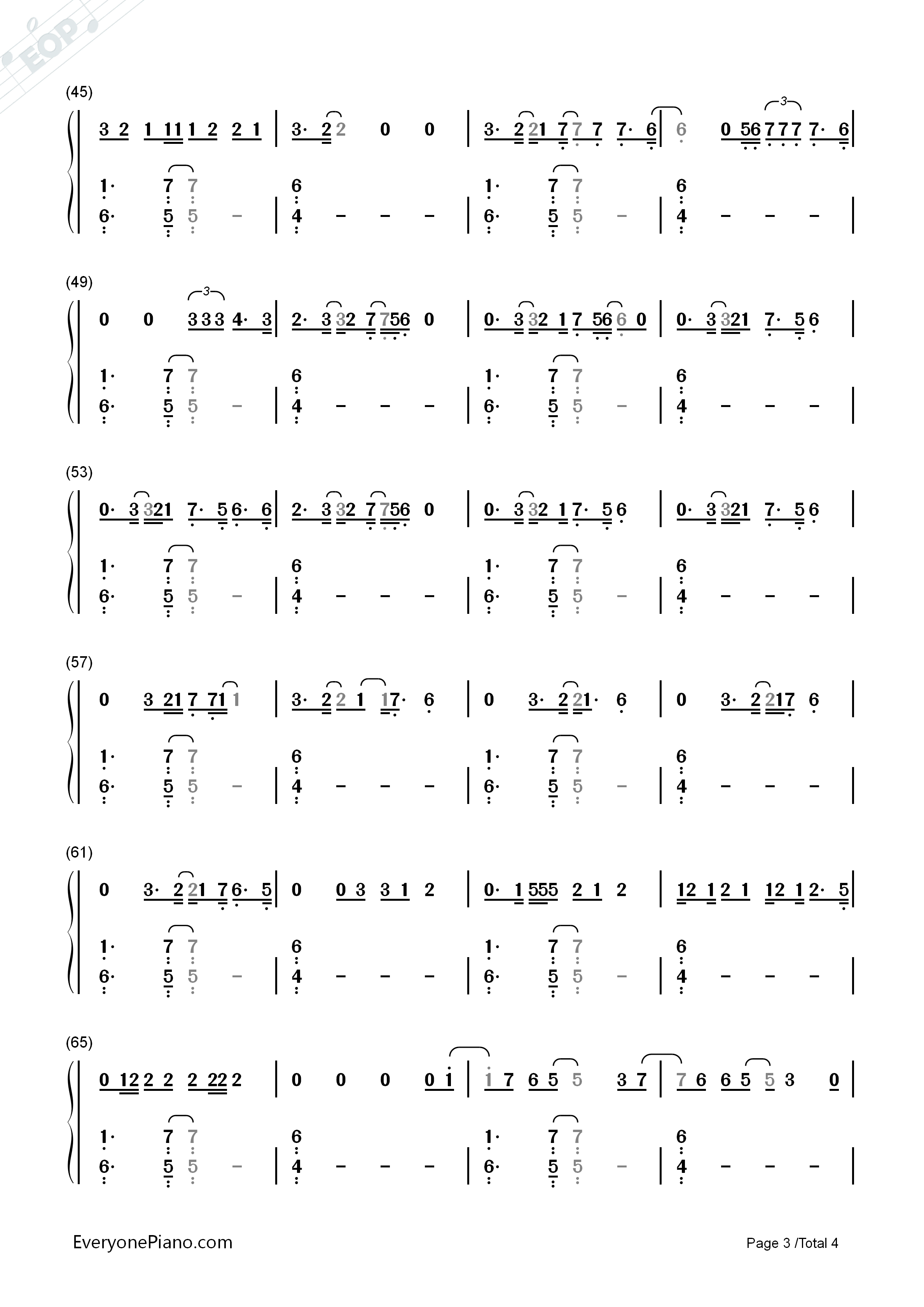 Too_Good钢琴简谱_Drake_Rihanna演唱