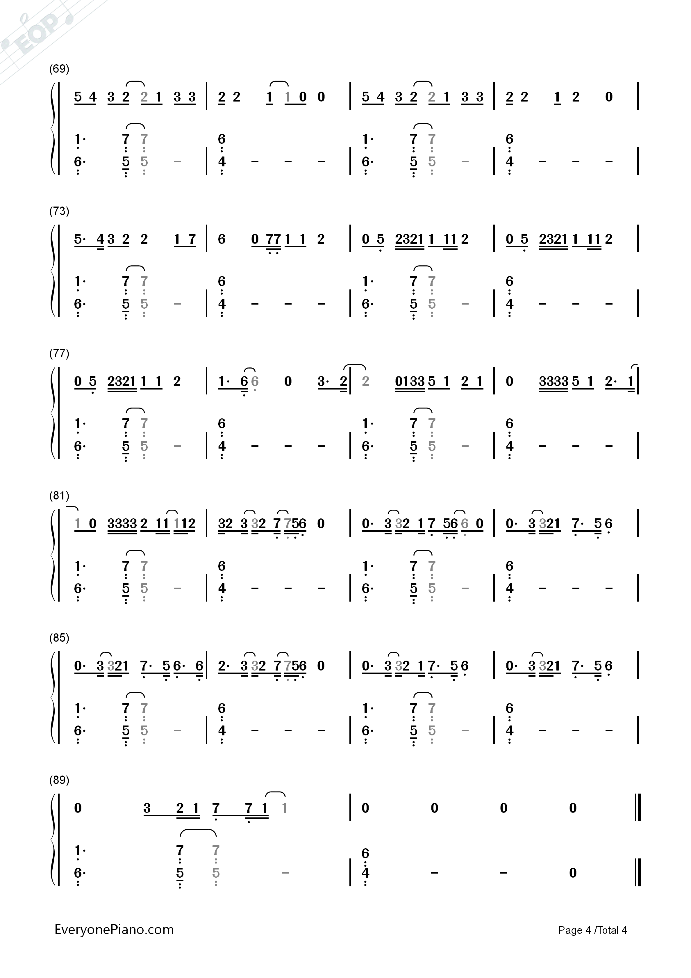 Too_Good钢琴简谱_Drake_Rihanna演唱