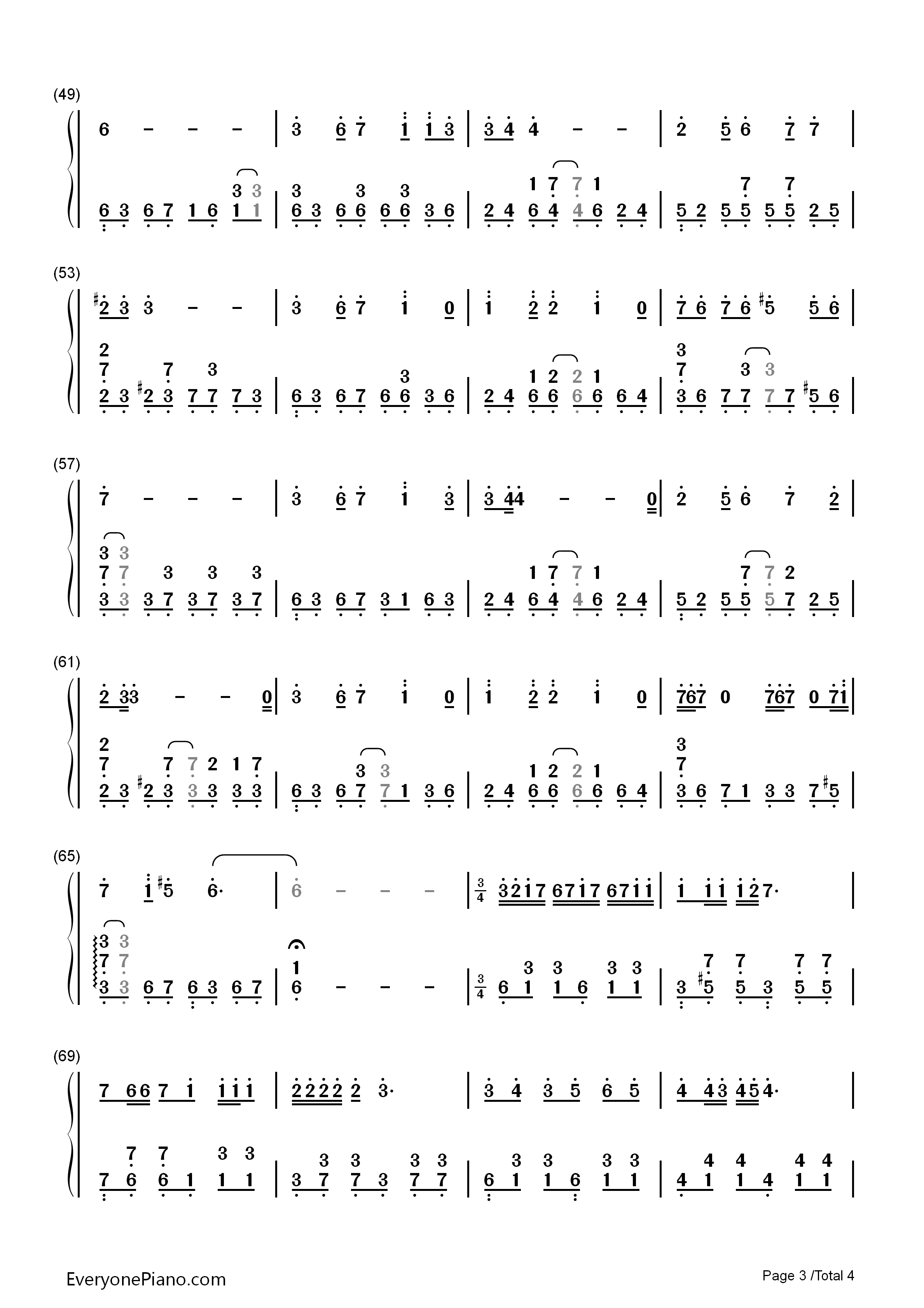 The_Road_Not_Taken钢琴简谱_高姗演唱