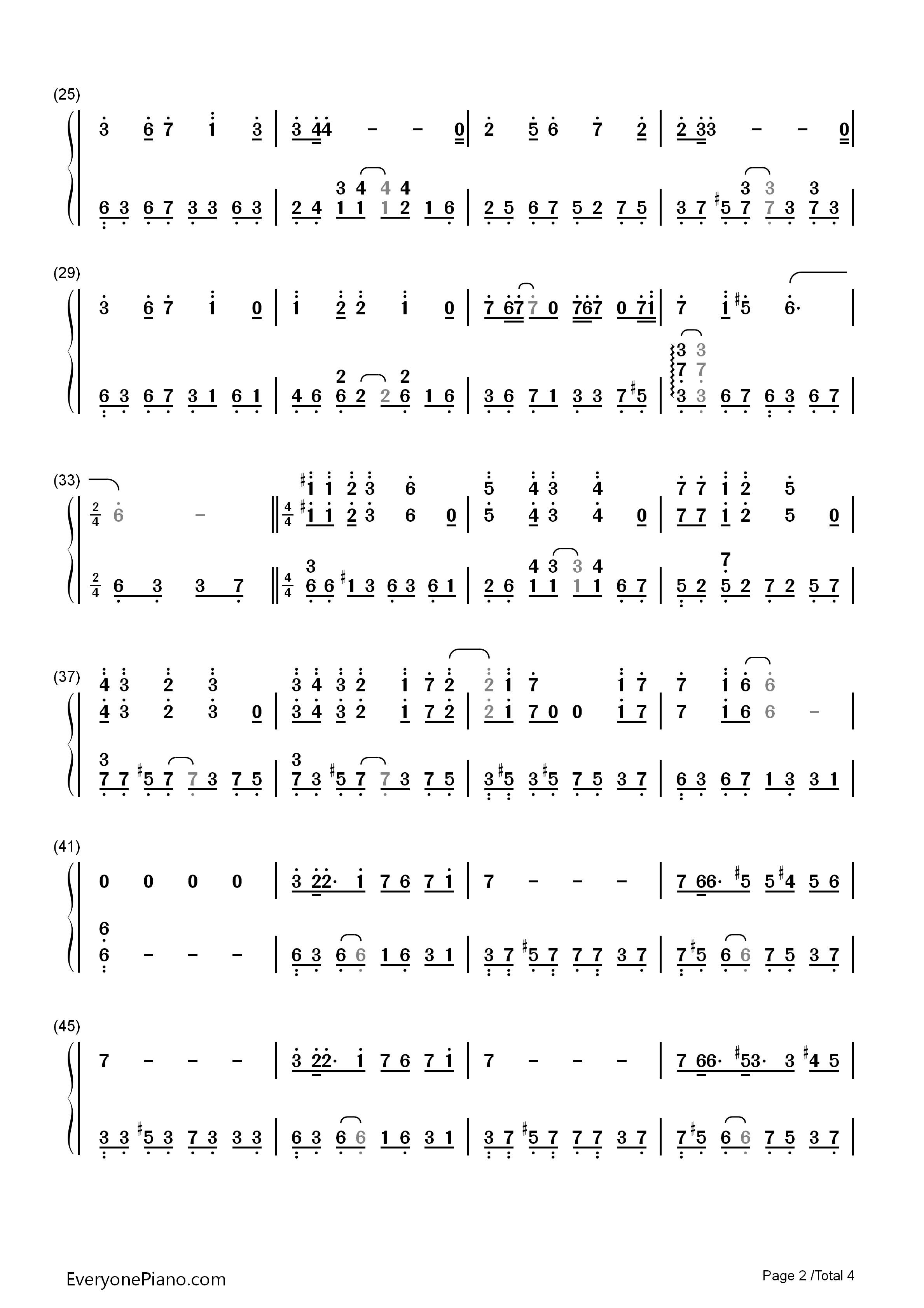 The_Road_Not_Taken钢琴简谱_高姗演唱