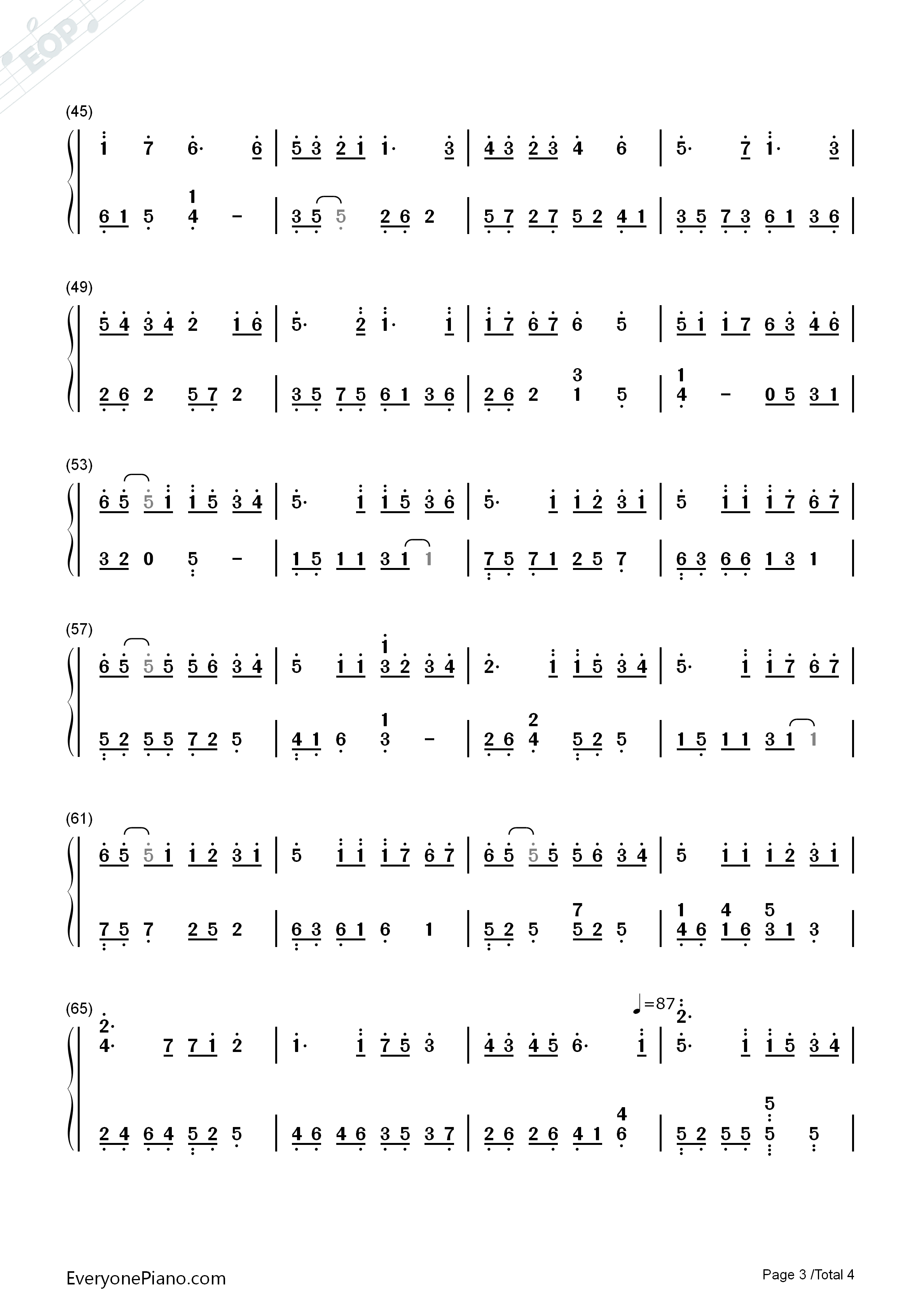 风筝与风钢琴简谱_Twins演唱