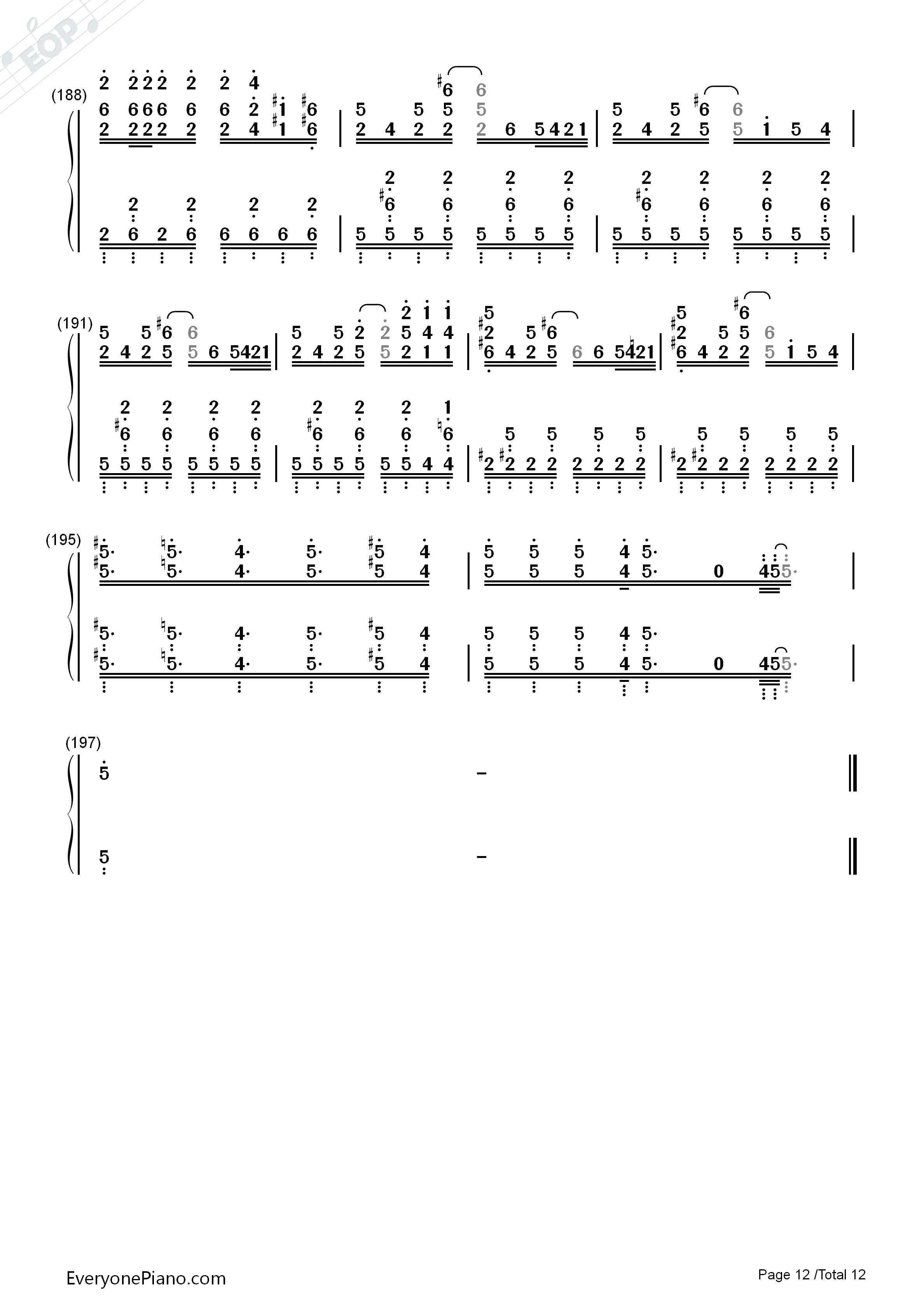 琪露诺的完美算术教室钢琴简谱_藤咲かりん演唱