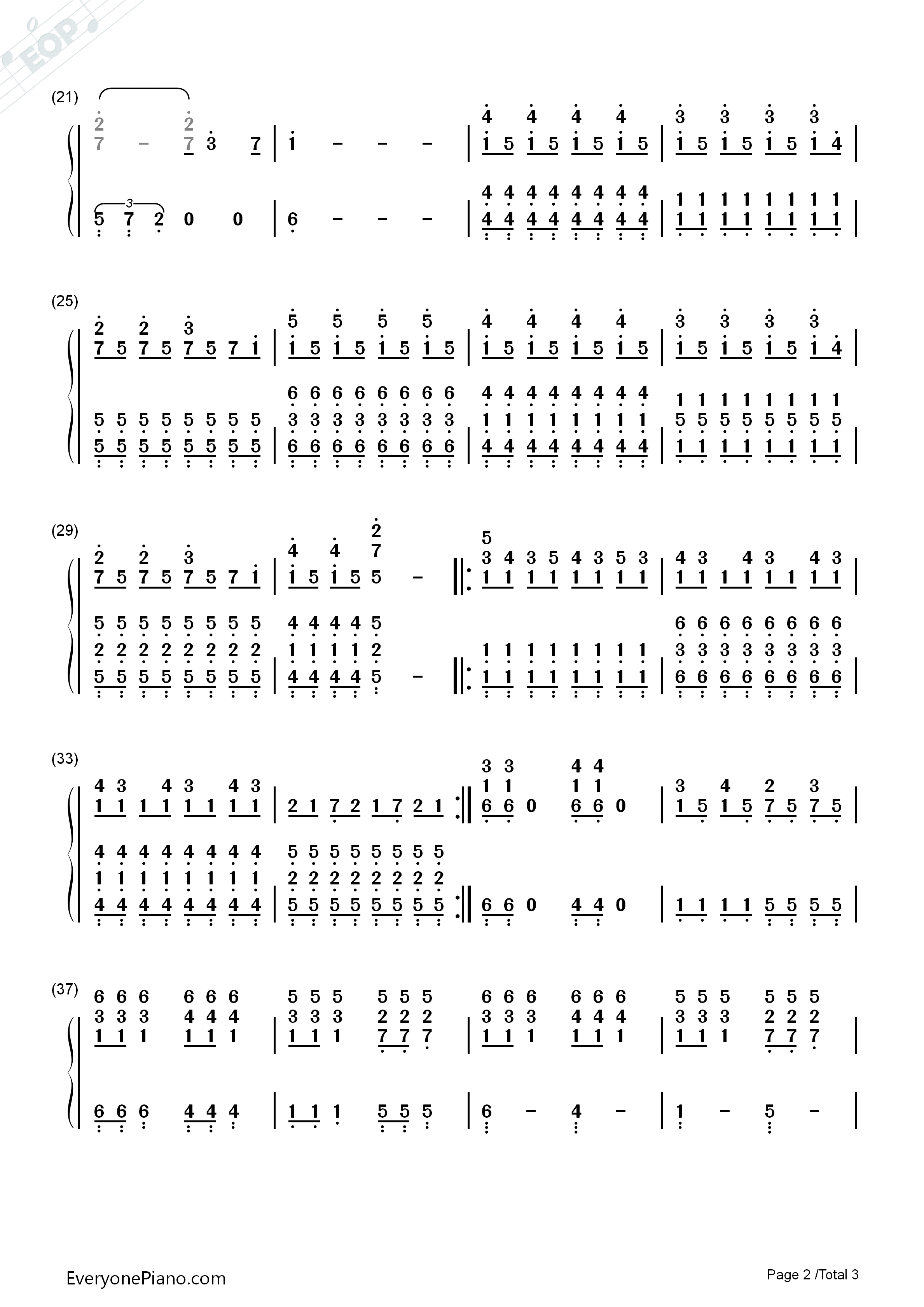 Fall_for_You钢琴简谱_Secondhand_Serenade演唱