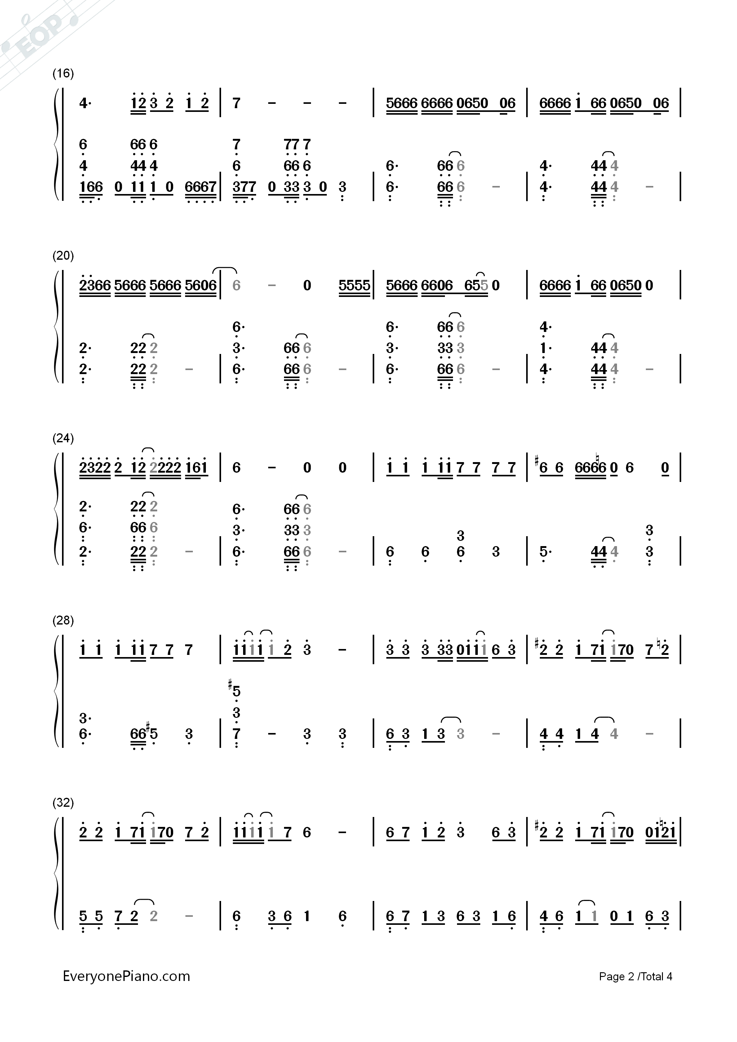 MAMA钢琴简谱_EXO_M演唱