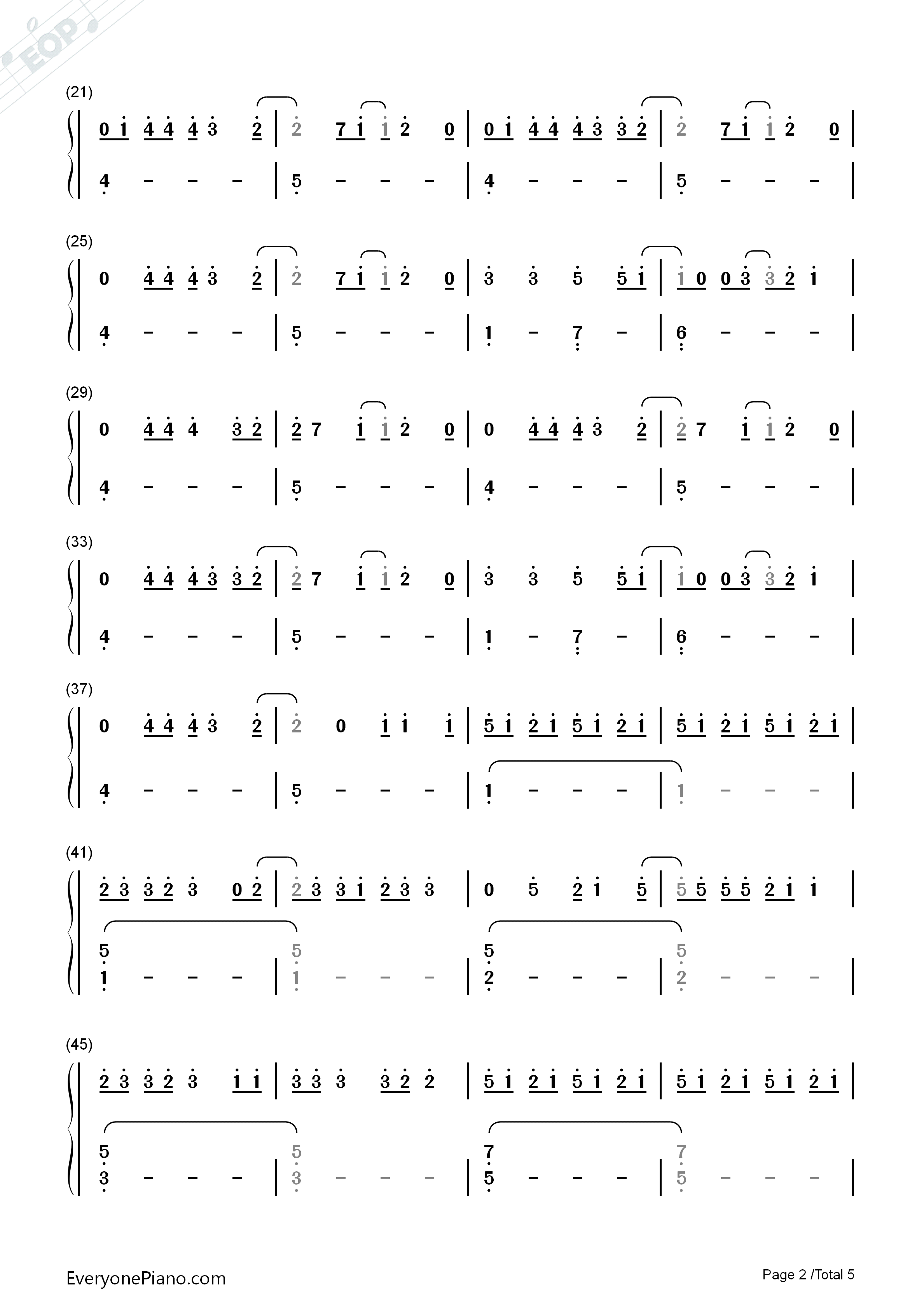 Night_Changes钢琴简谱_One_Direction演唱