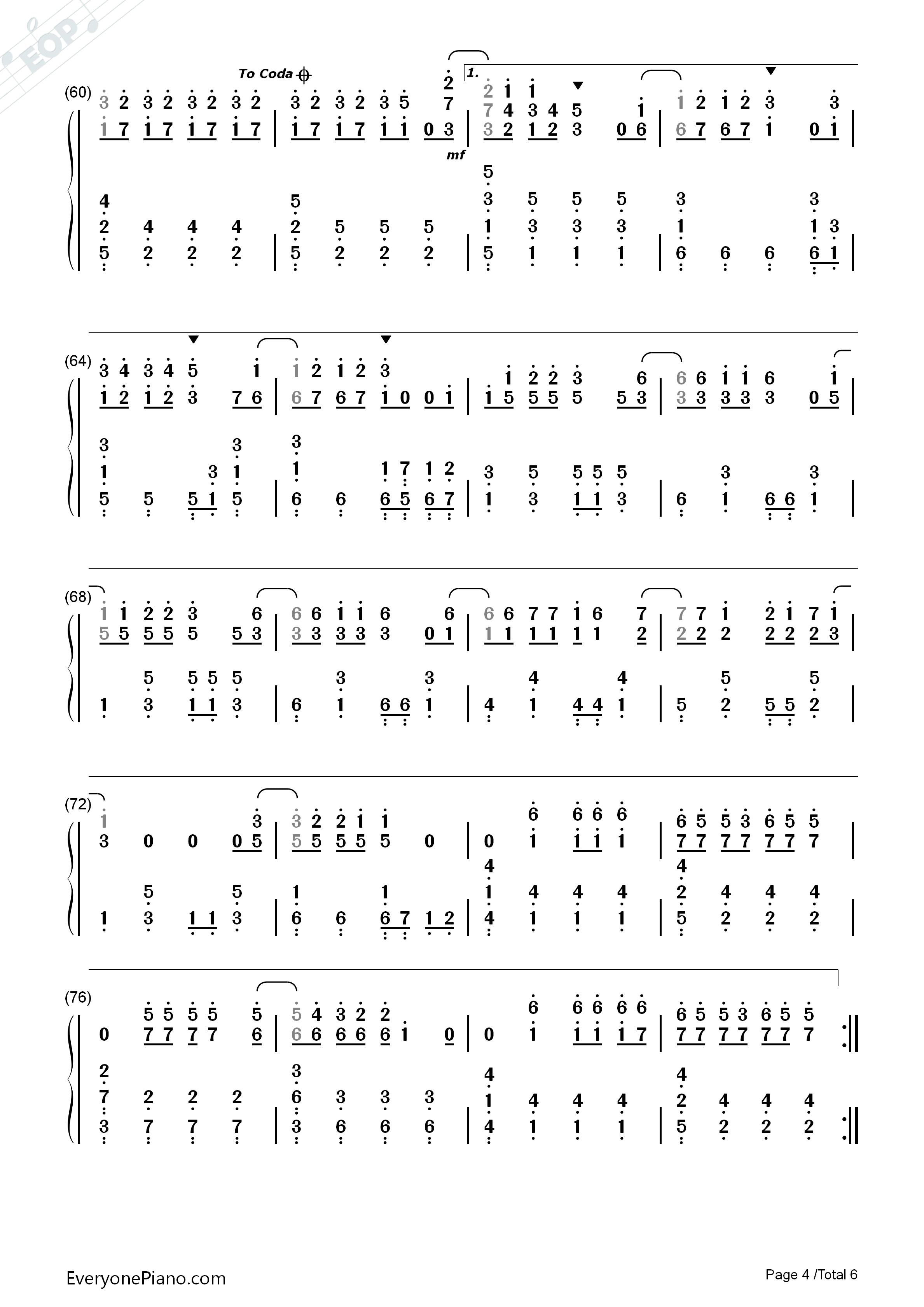 恋するフォーチュンクッキー（恋爱的幸运饼干）钢琴简谱_AKB48演唱