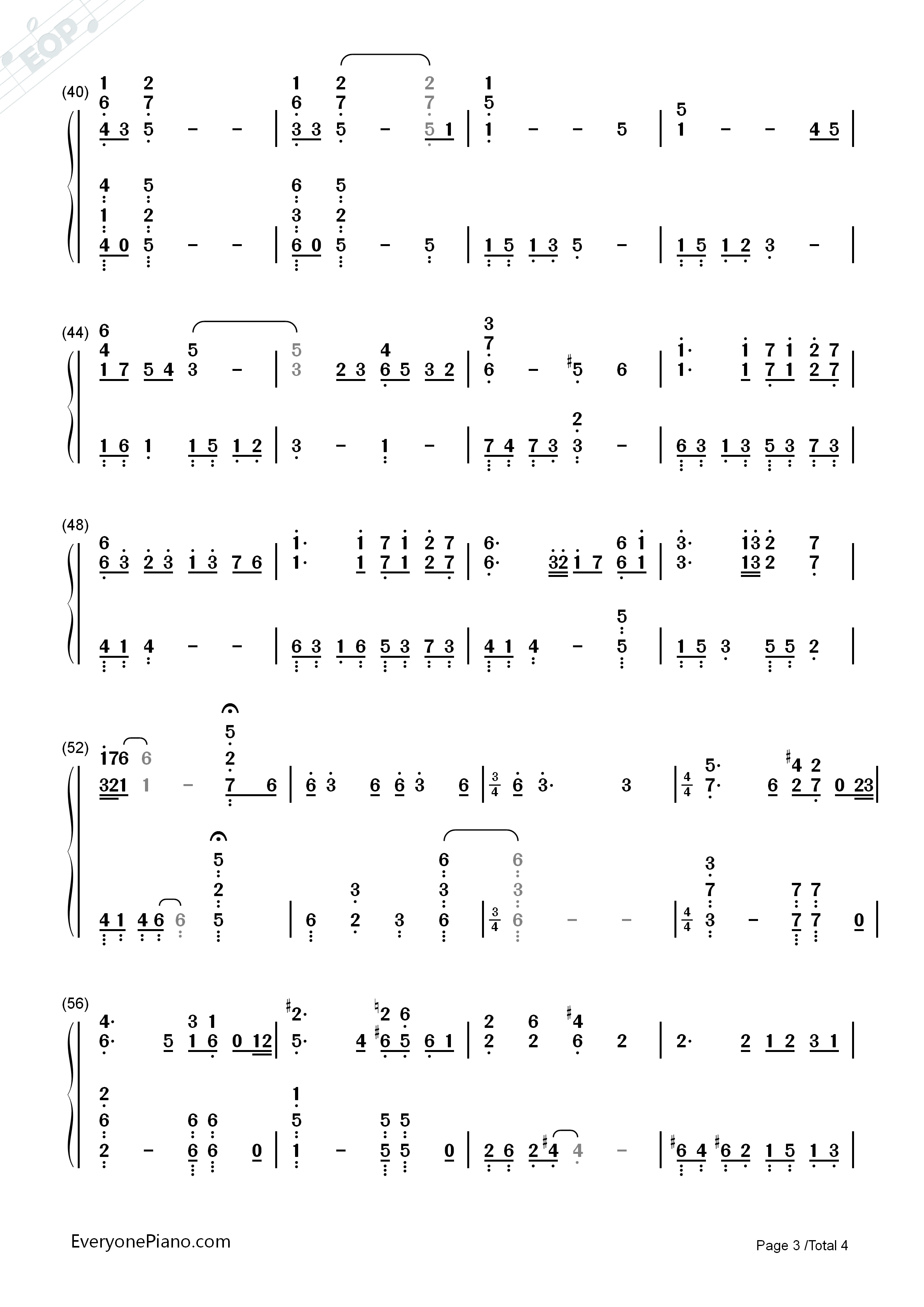 MEMORY钢琴简谱_久石让演唱