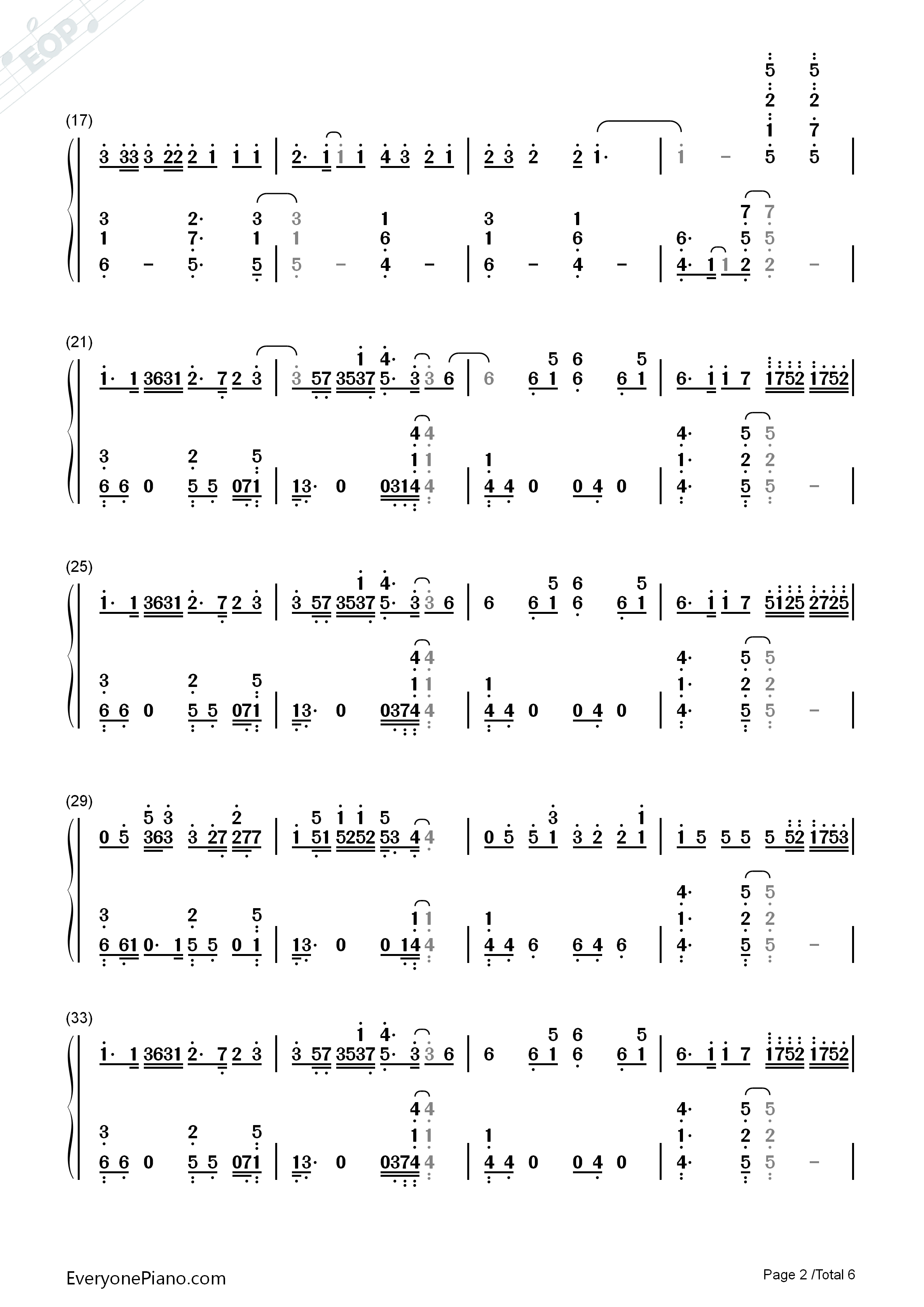 One_Last_Time钢琴简谱_Ariana_Grande演唱