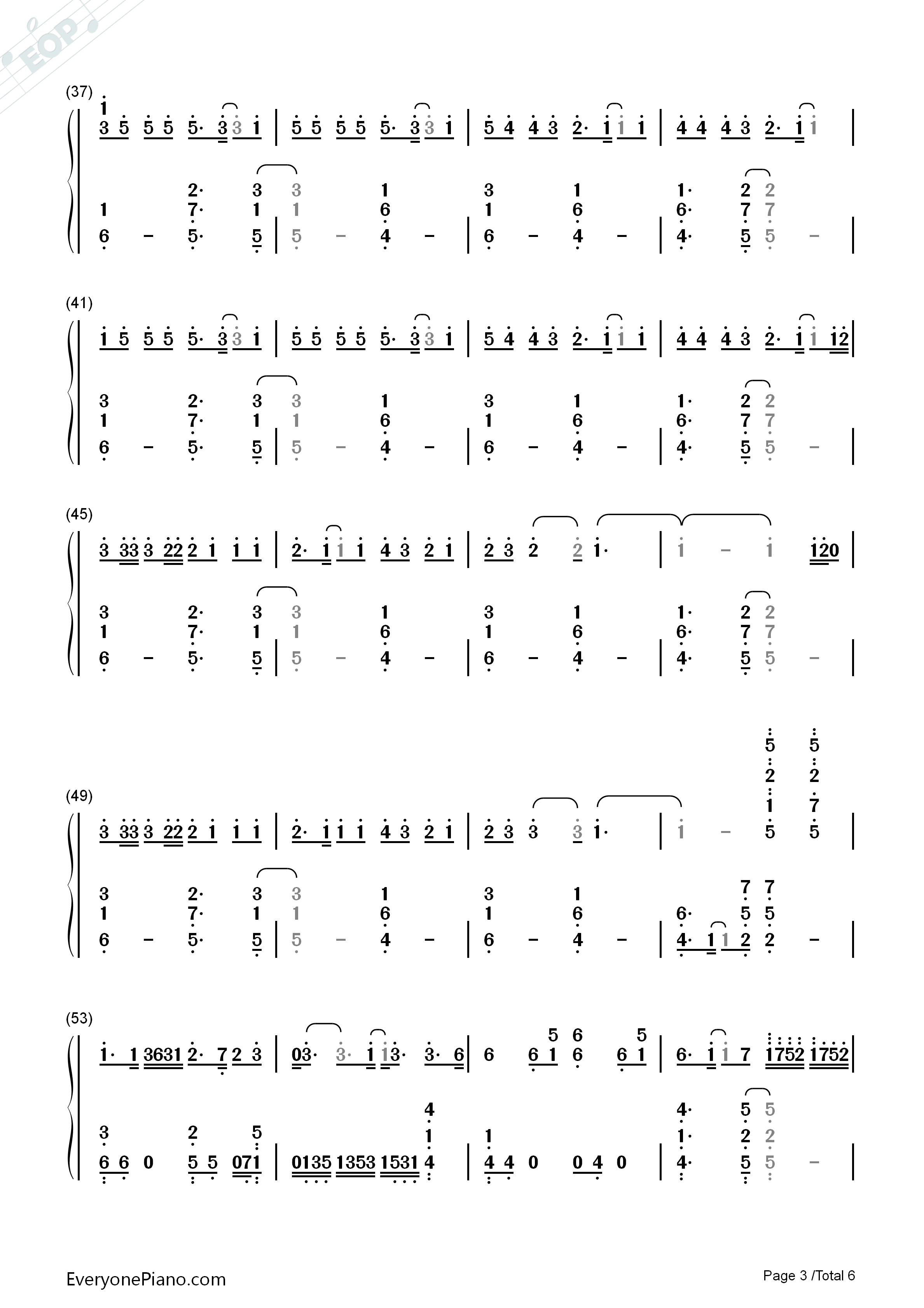 One_Last_Time钢琴简谱_Ariana_Grande演唱