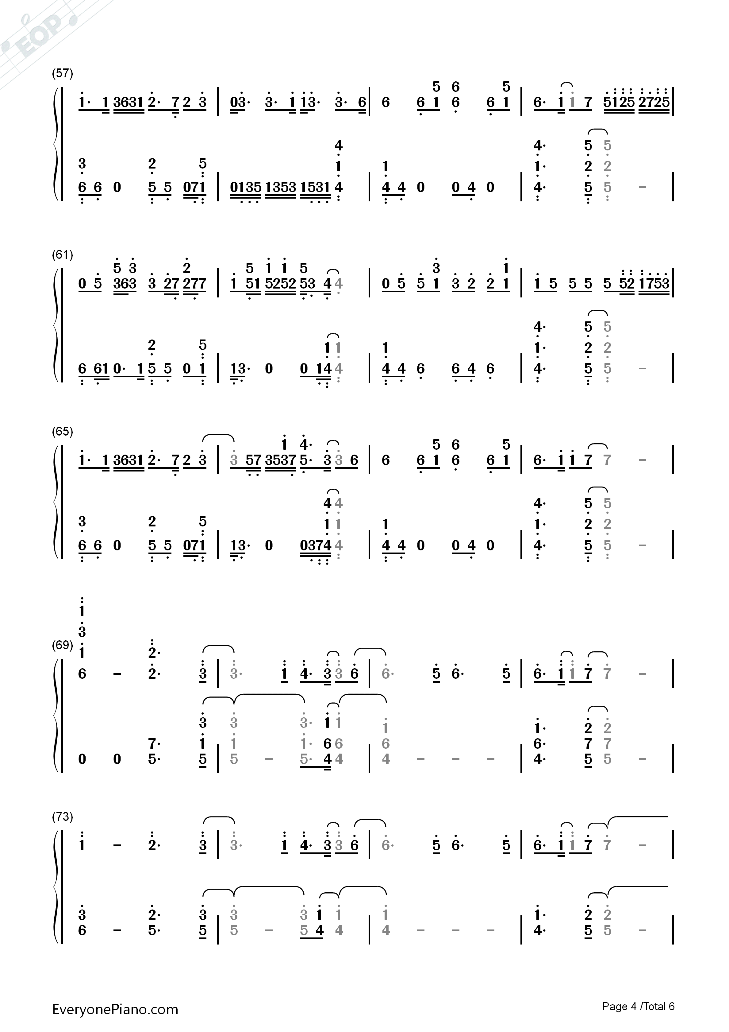 One_Last_Time钢琴简谱_Ariana_Grande演唱