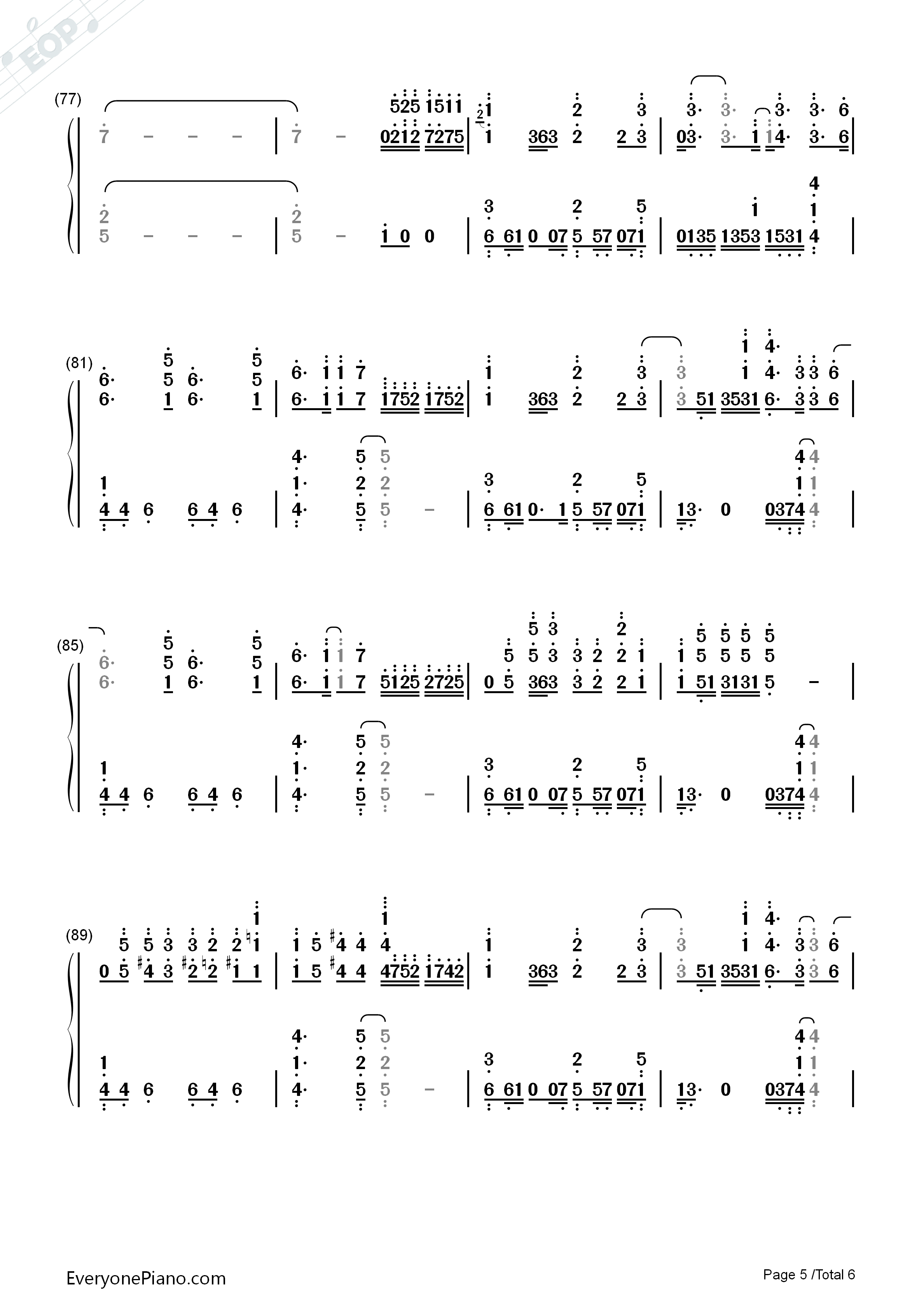 One_Last_Time钢琴简谱_Ariana_Grande演唱