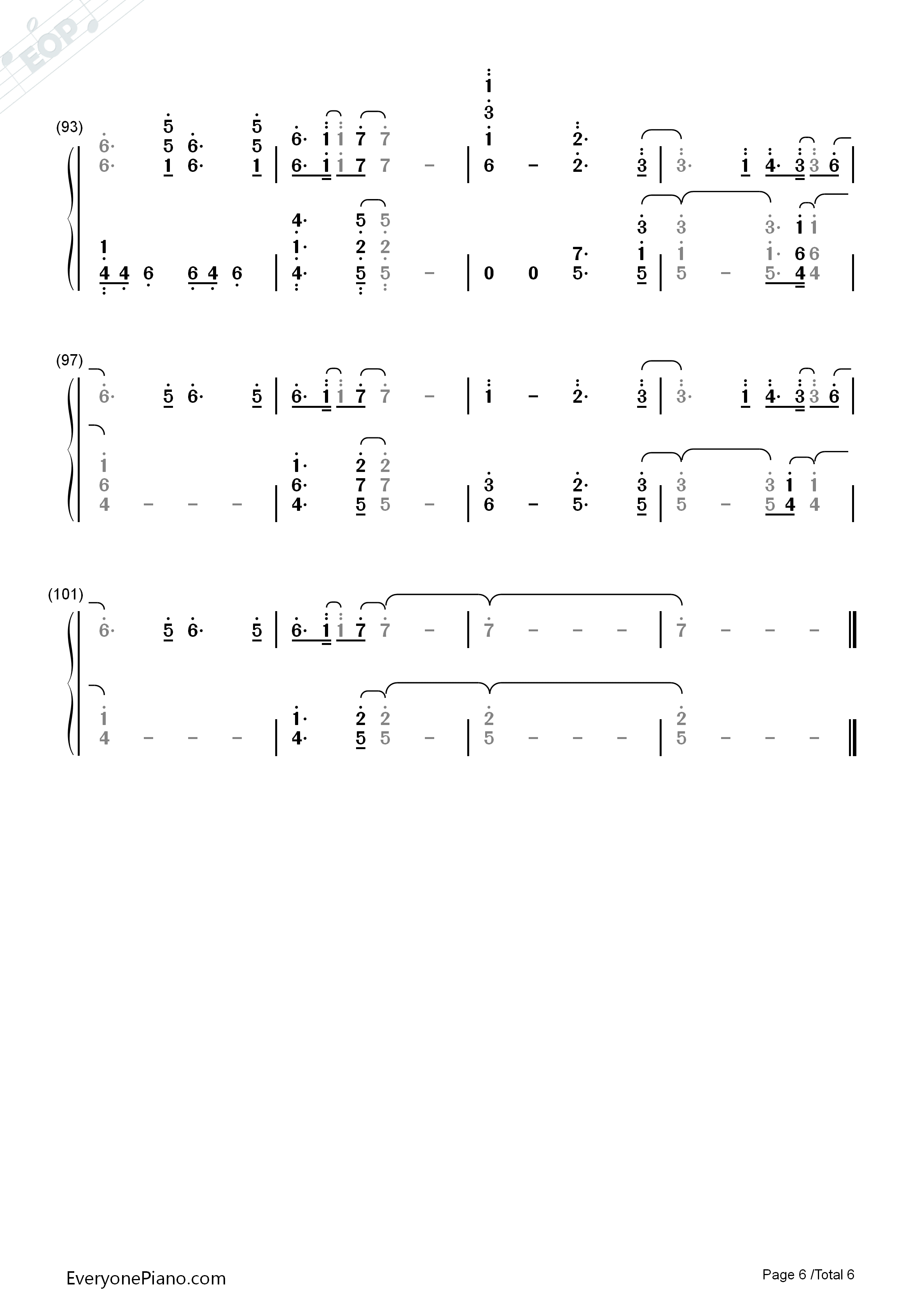 One_Last_Time钢琴简谱_Ariana_Grande演唱