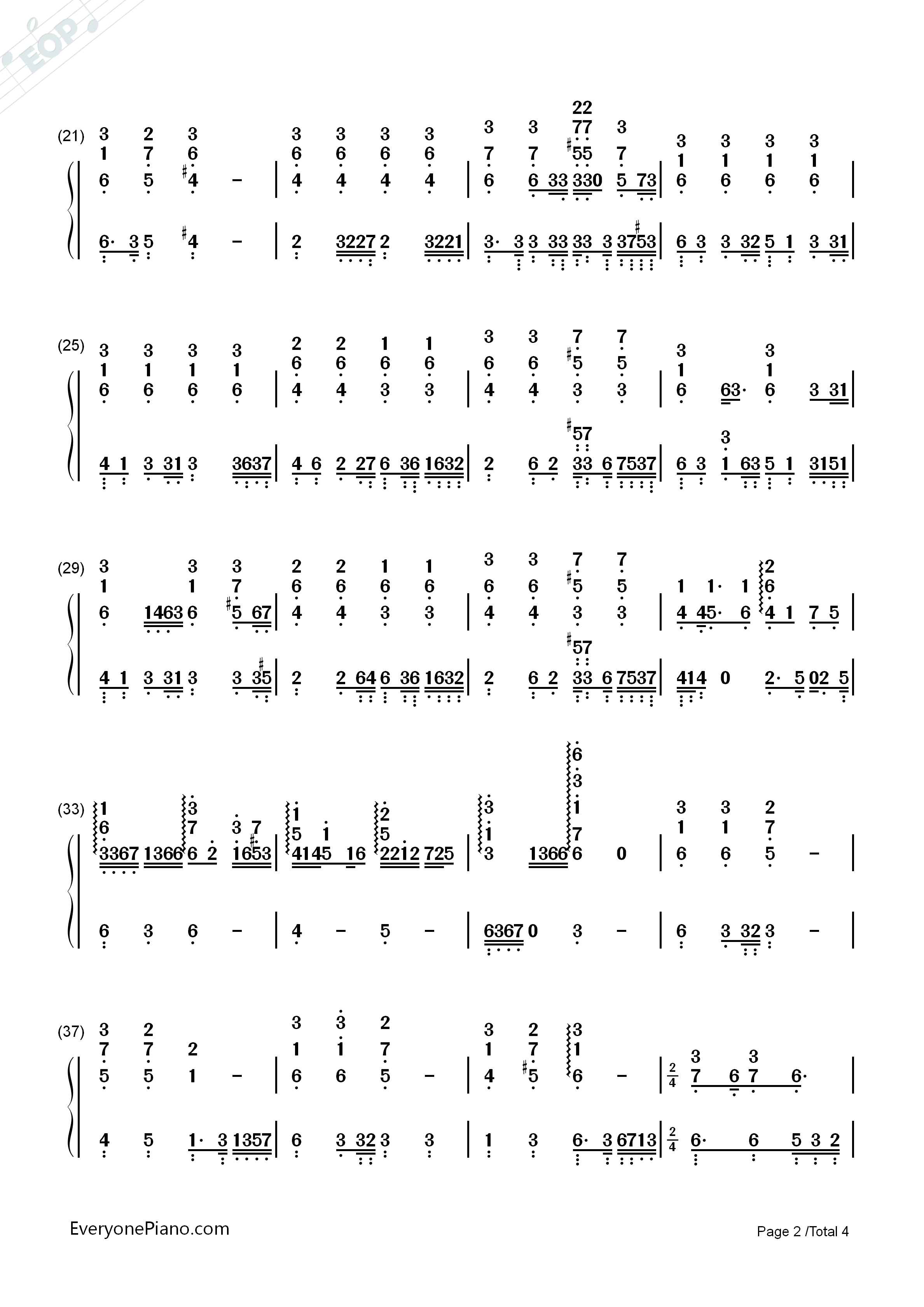 Mascara_(烟燻妆)钢琴简谱_邓紫棋演唱