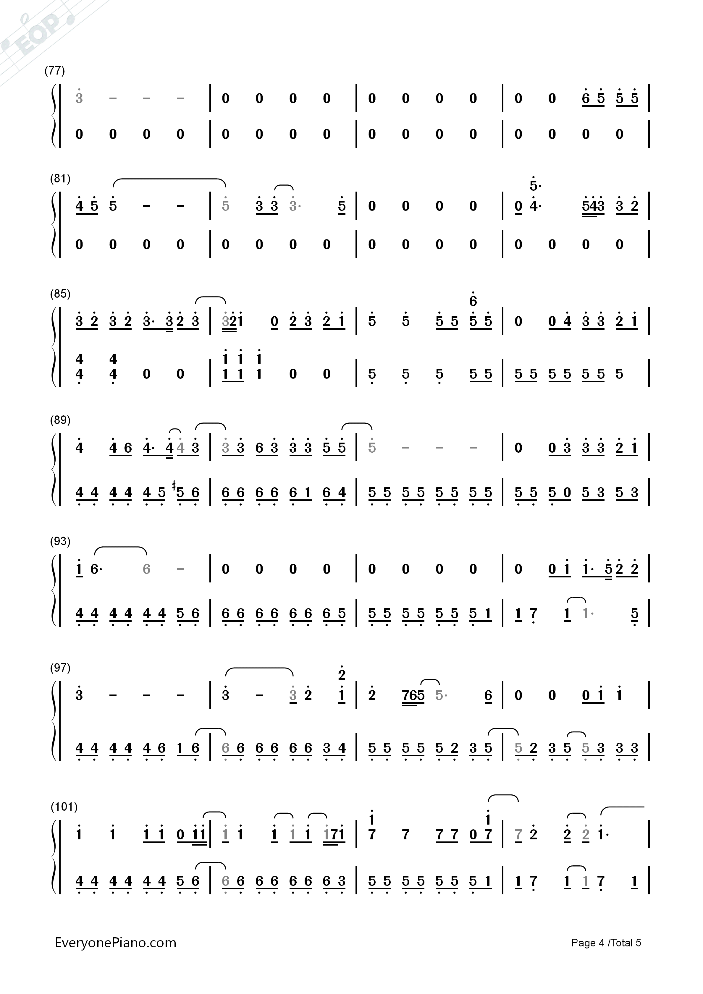 Red钢琴简谱_Taylor_Swift演唱