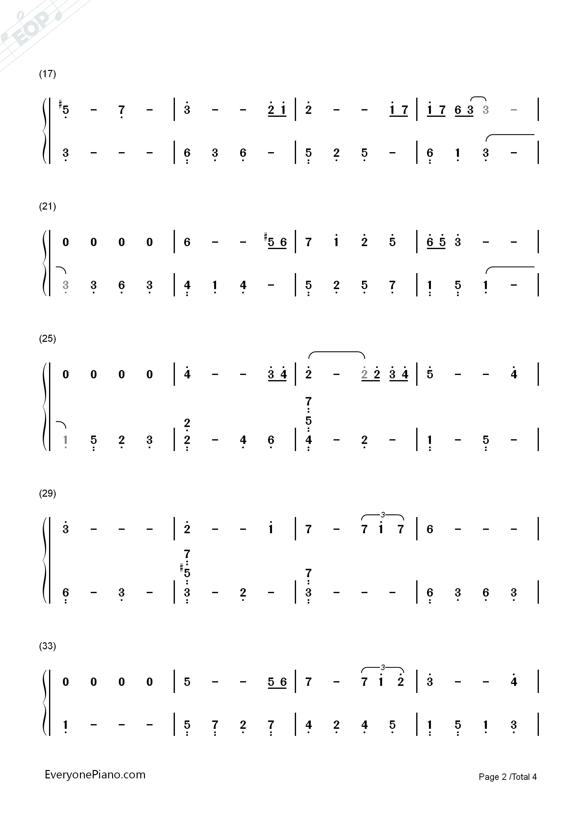 A_Little_Prayer唐心单恋钢琴简谱_渡辺博也演唱