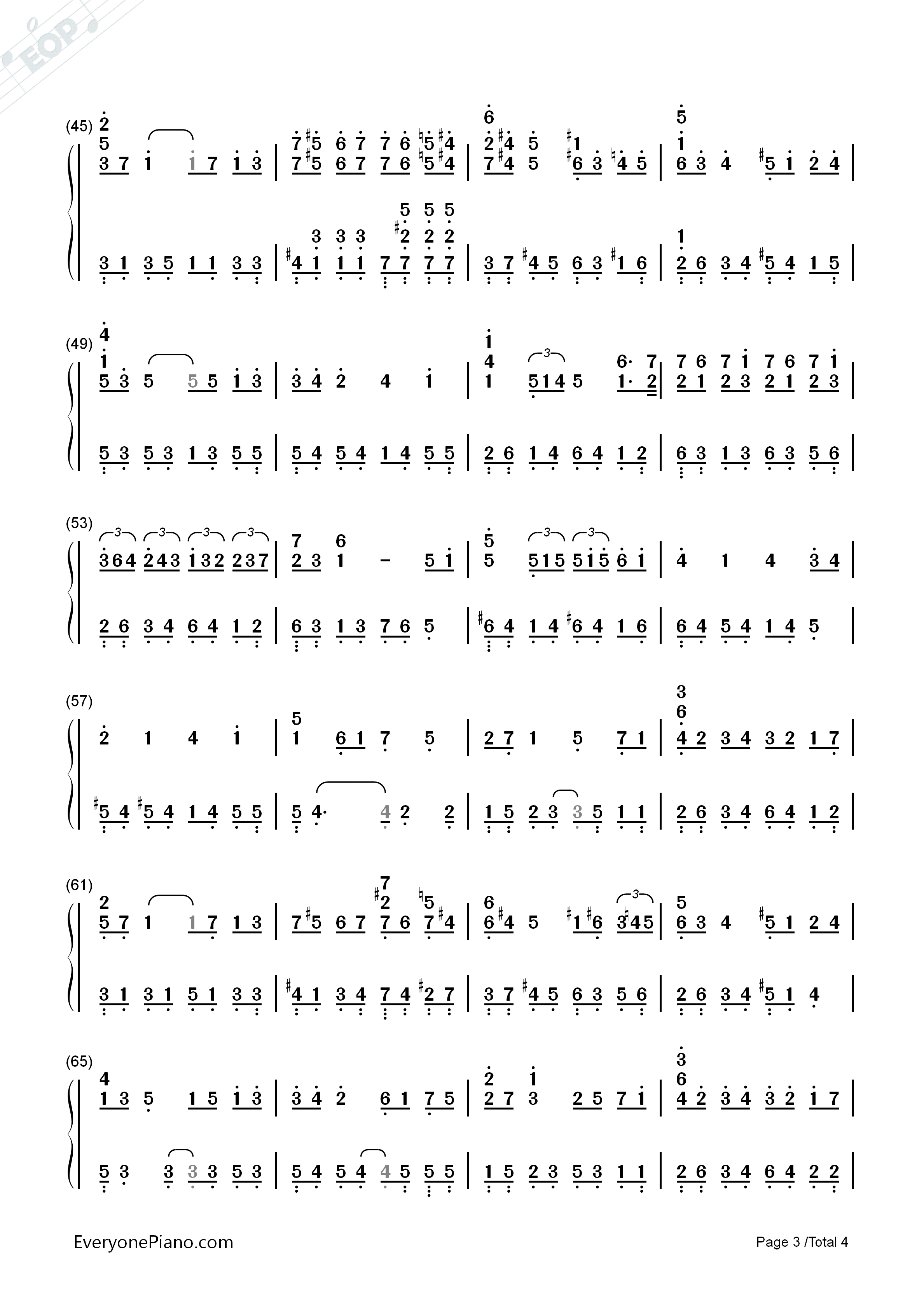 Sometimes钢琴简谱_Yiruma演唱