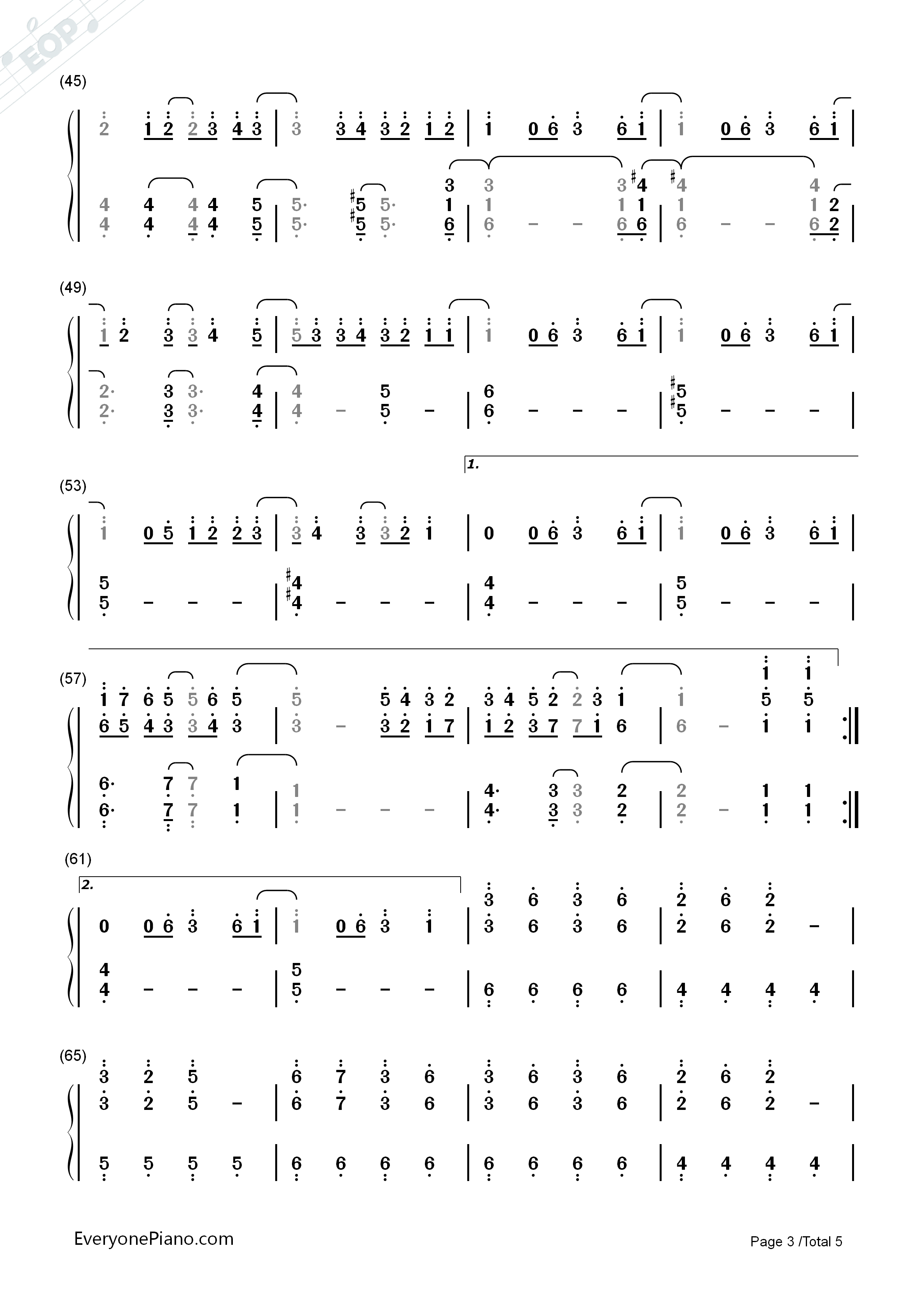 さよならバイスタンダー_钢琴简谱_YUKI演唱