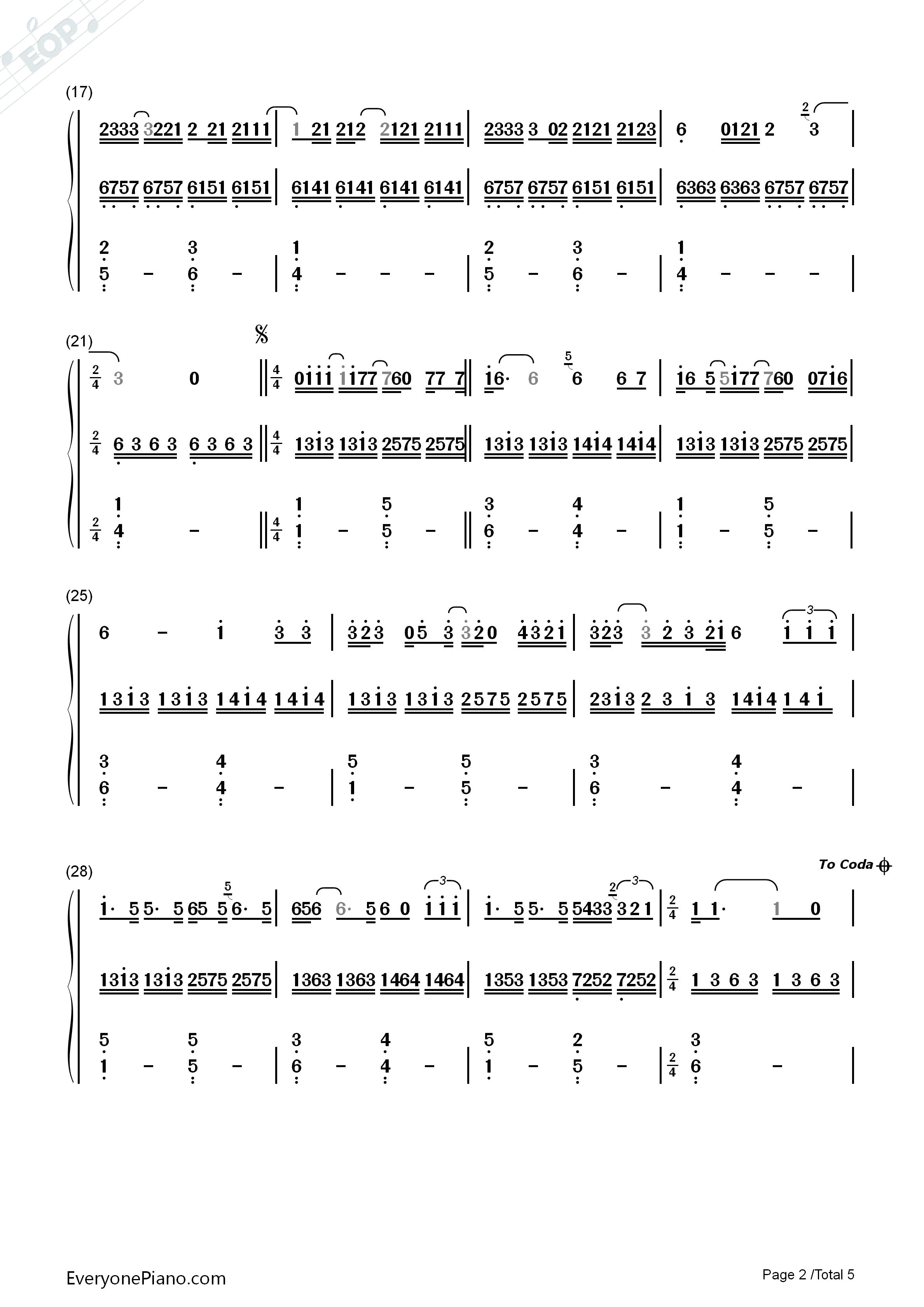 Someone_Like_You原版钢琴简谱_Adele演唱