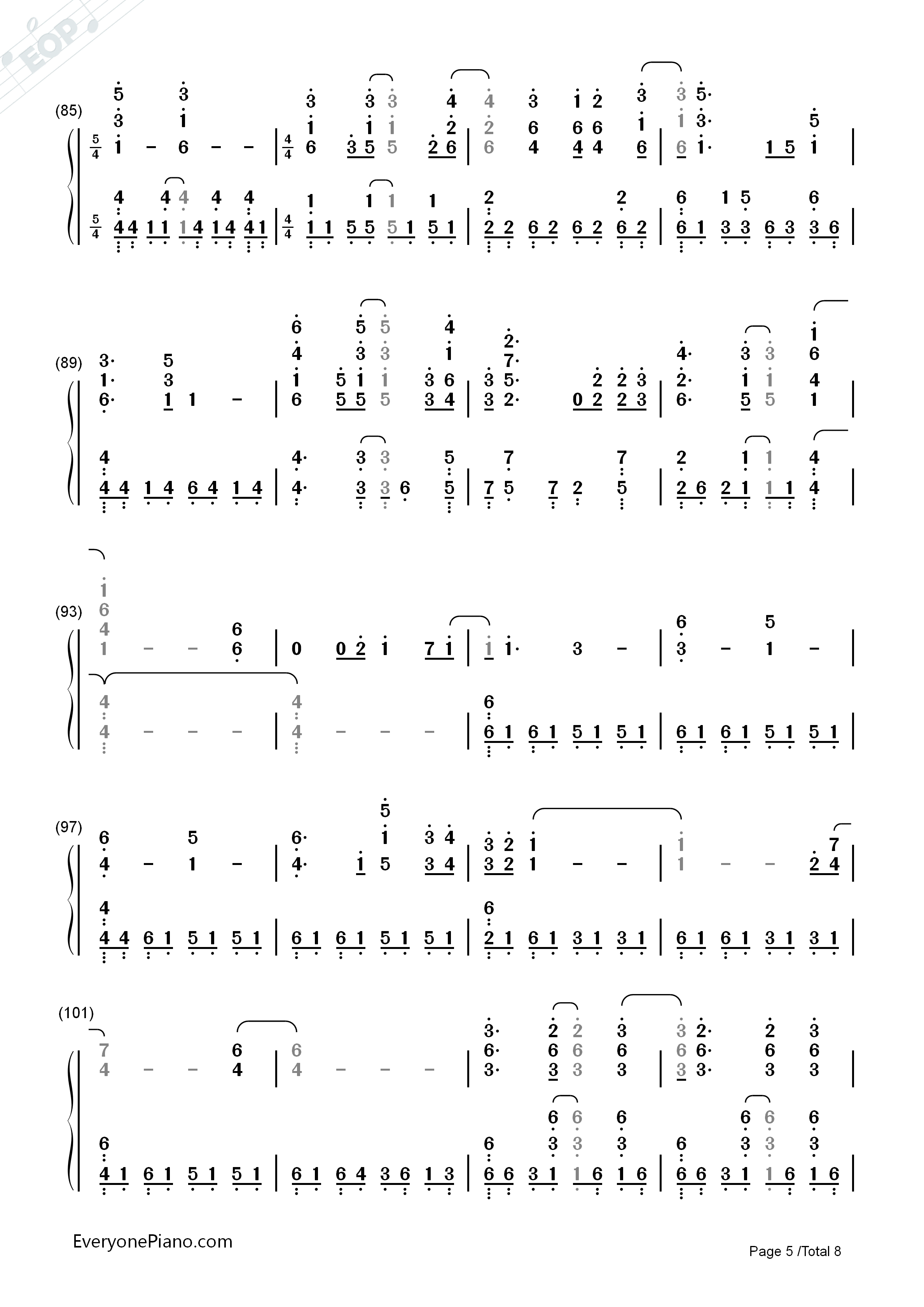 Turning_Tables钢琴简谱_Adele演唱