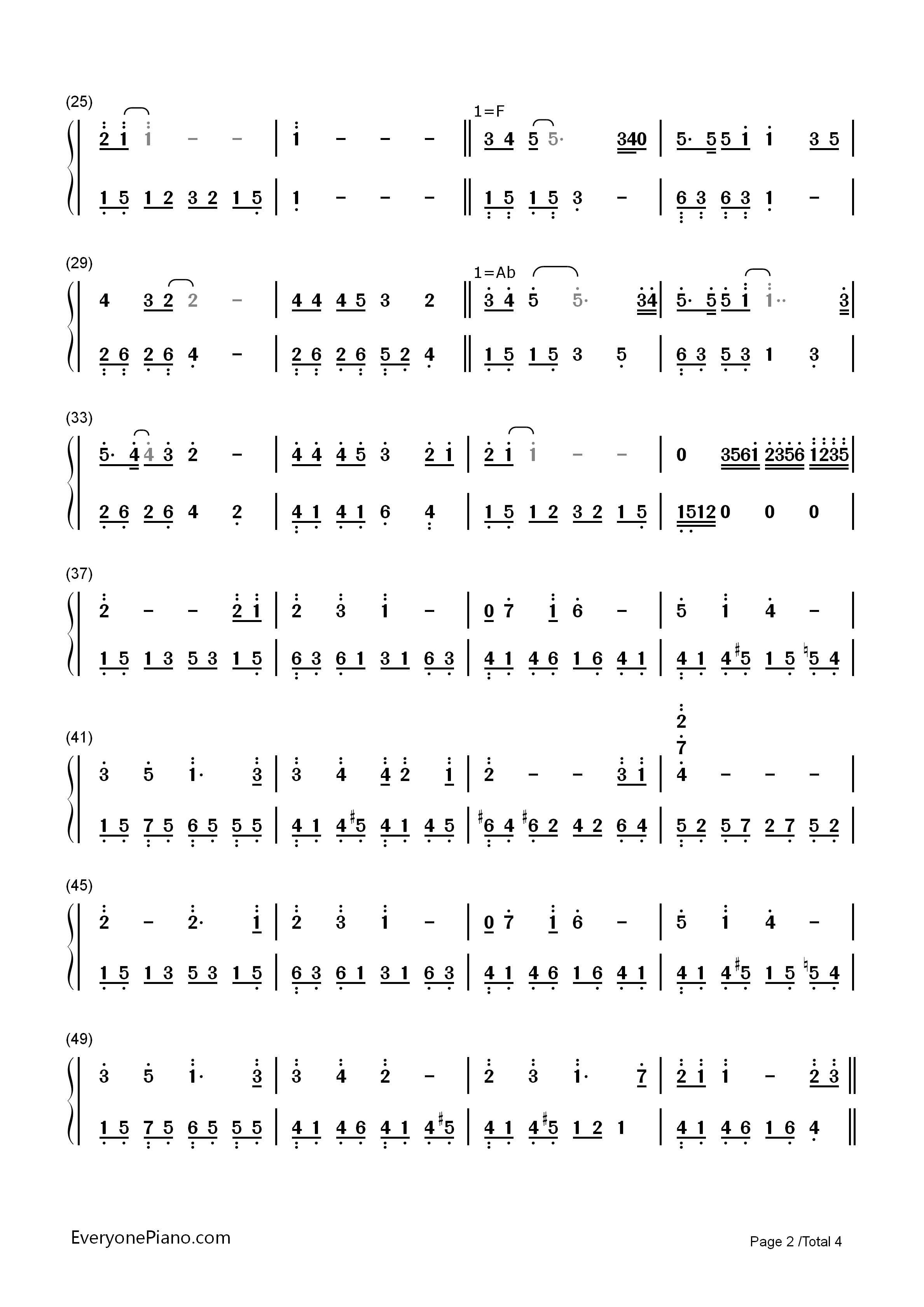 Reflection钢琴简谱_克莉丝汀娜__CHRISTINA_AGUIELRA演唱