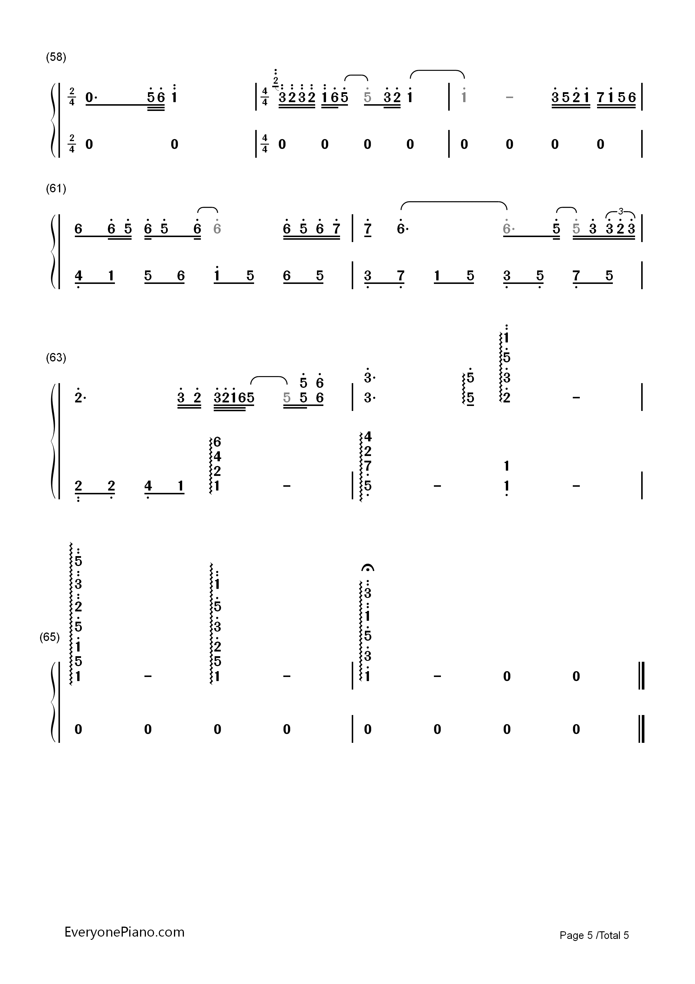 I_will_always_love_you钢琴简谱_惠特妮·休斯顿__Whitney_Houston演唱