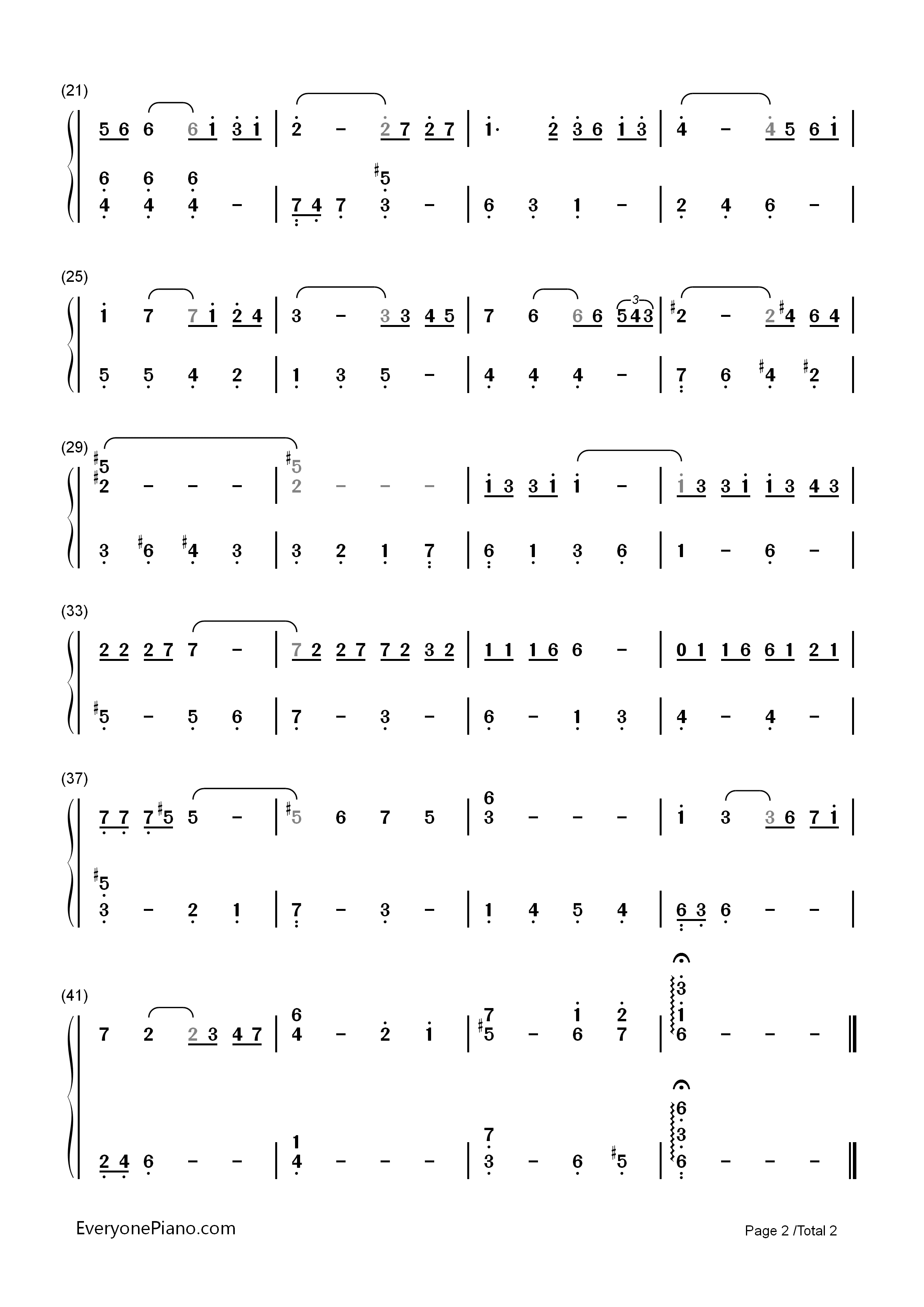 爱的故事钢琴简谱_Andy_Williams演唱