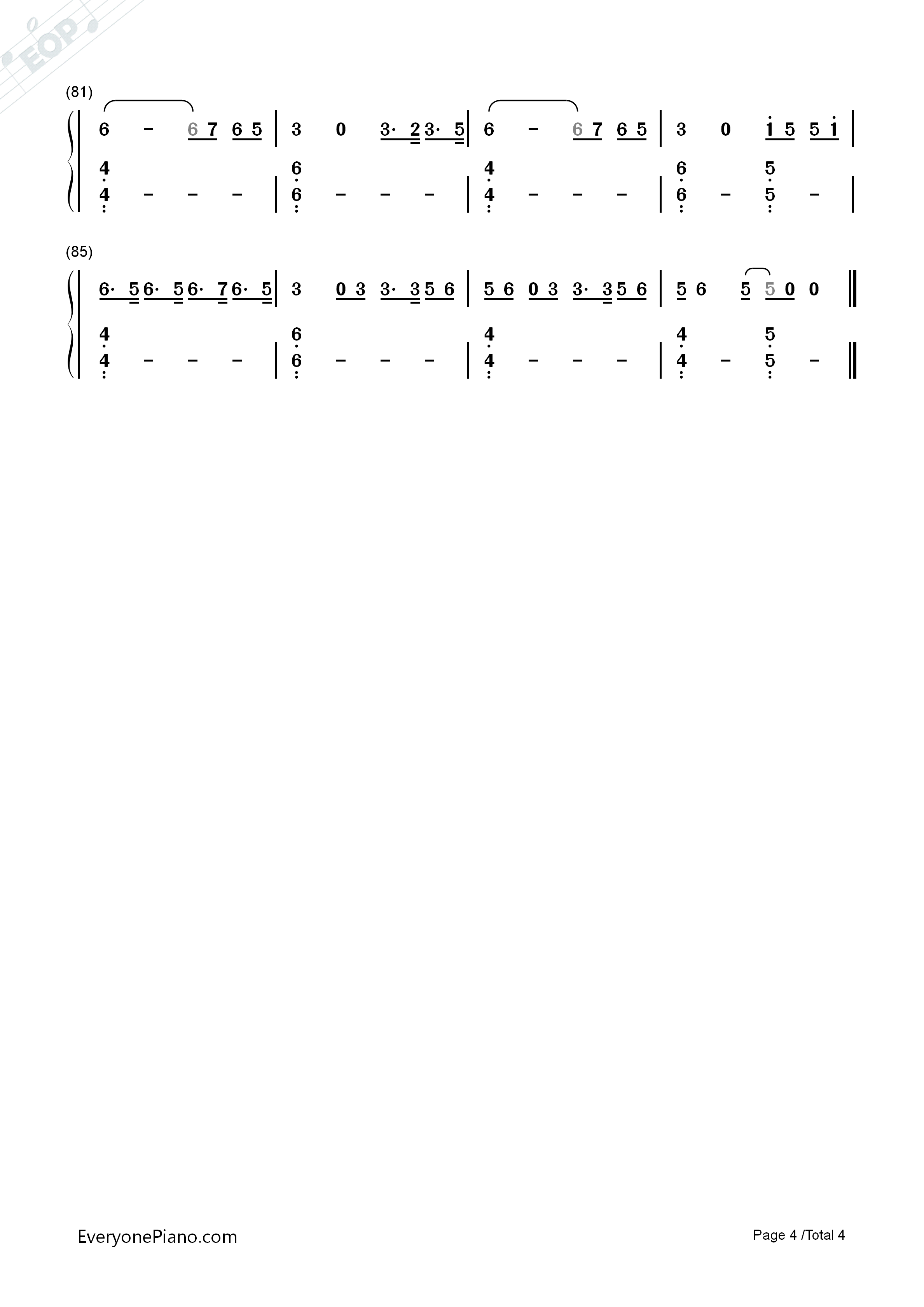 Scars_To_Your_Beautiful钢琴简谱_Alessia_Cara演唱