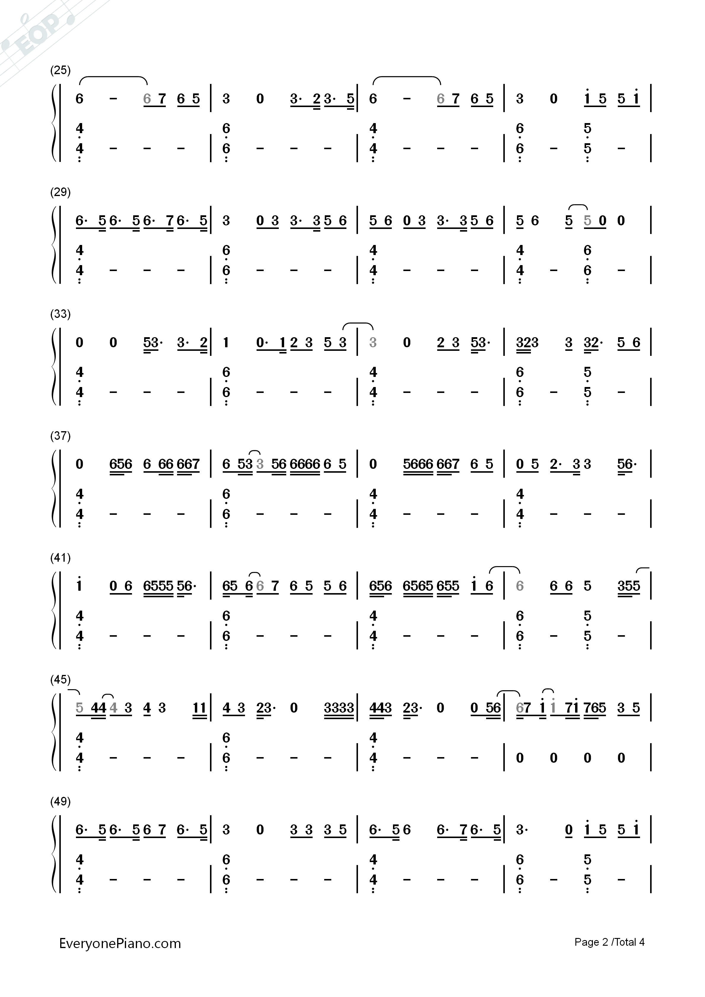 Scars_To_Your_Beautiful钢琴简谱_Alessia_Cara演唱