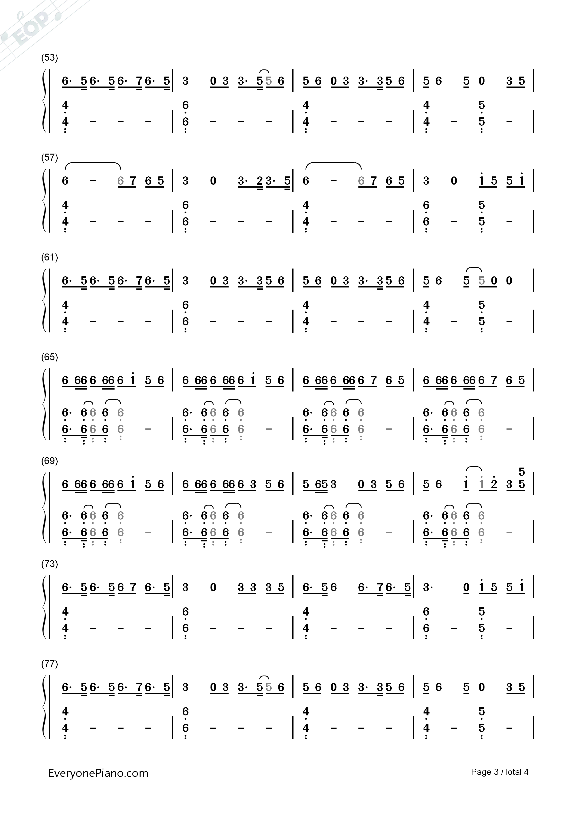 Scars_To_Your_Beautiful钢琴简谱_Alessia_Cara演唱