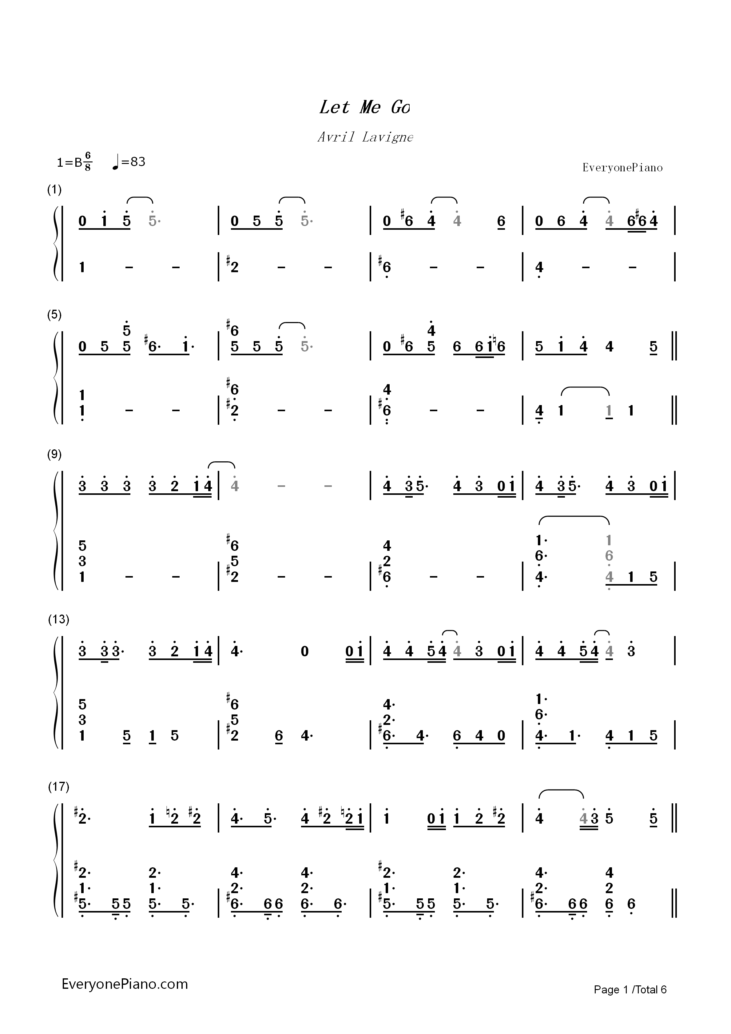 Let_Me_Go钢琴简谱_Avril_Lavigne演唱