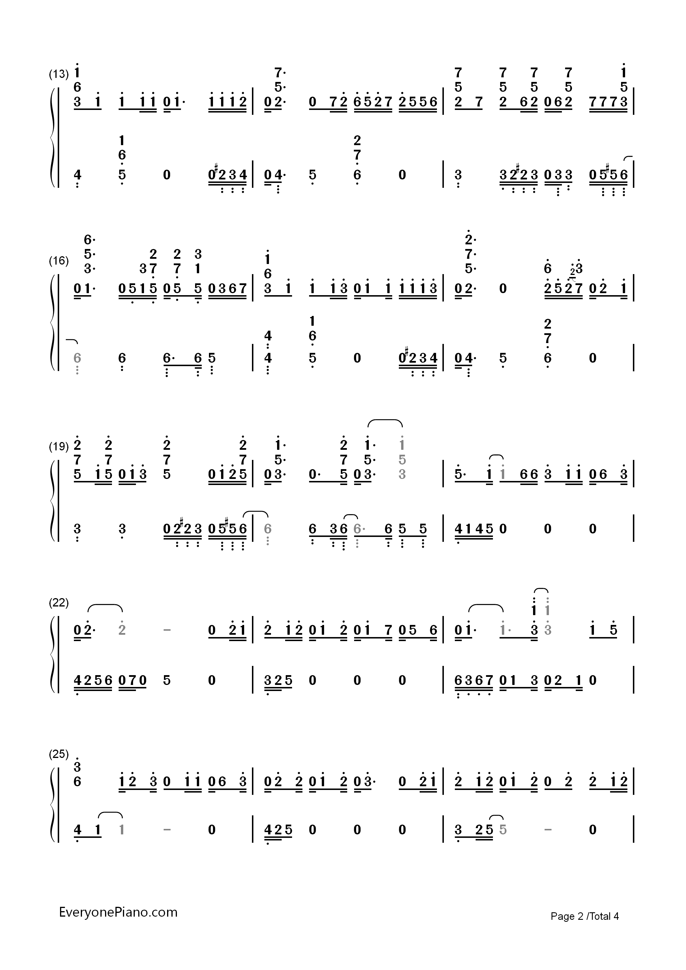 Only_One_钢琴简谱_BoA（宝儿）演唱