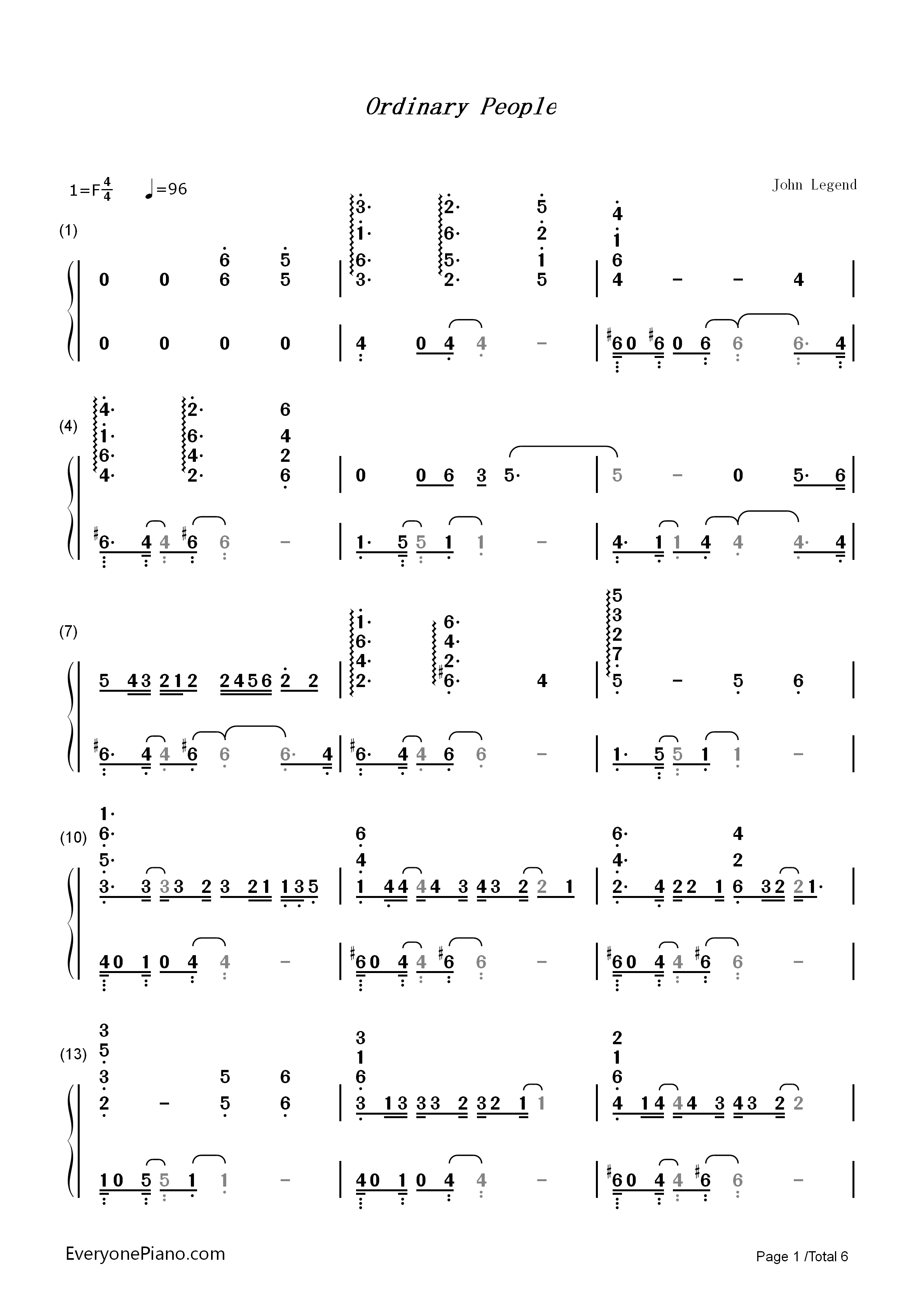 Ordinary_People钢琴简谱_John_Legend演唱