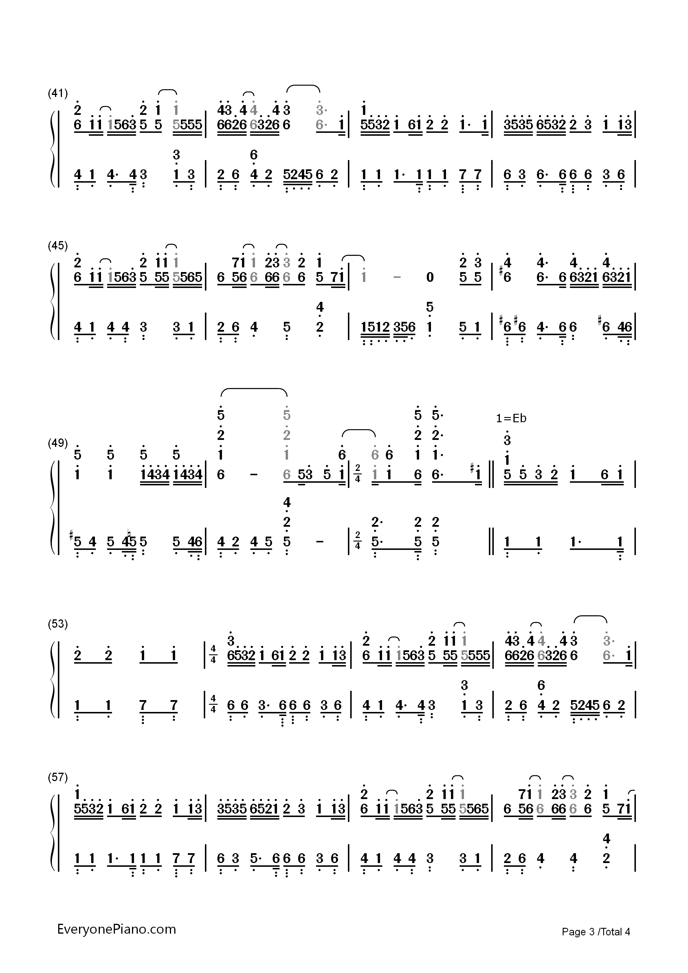 恋人未满钢琴简谱_S.H.E演唱