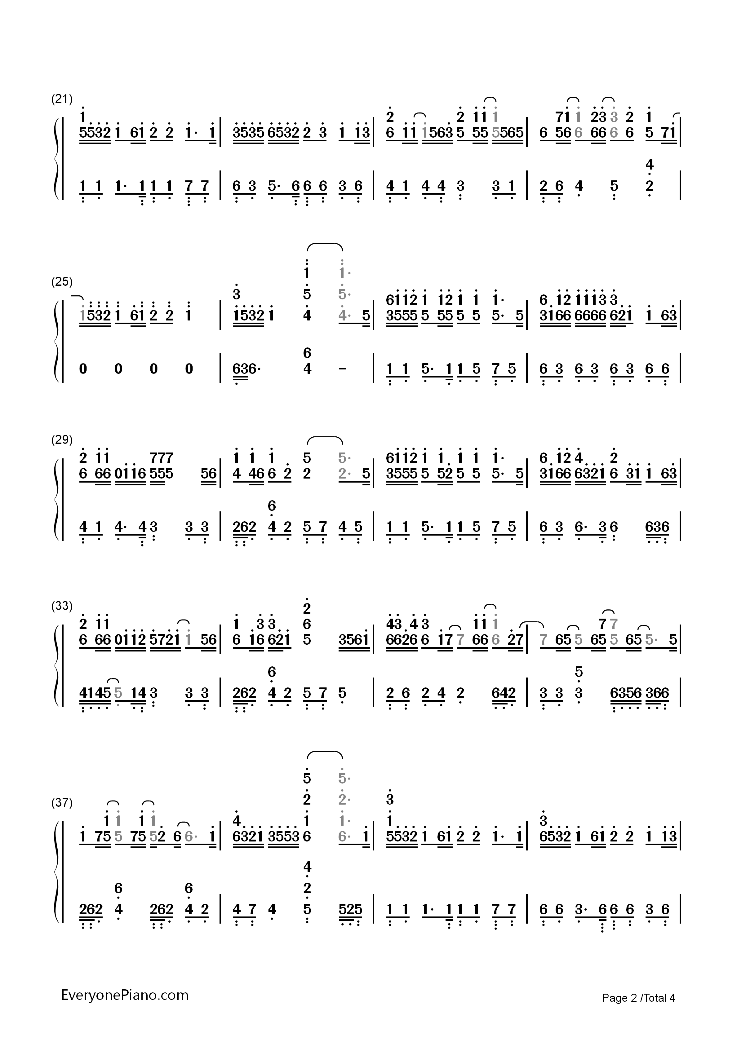 恋人未满钢琴简谱_S.H.E演唱