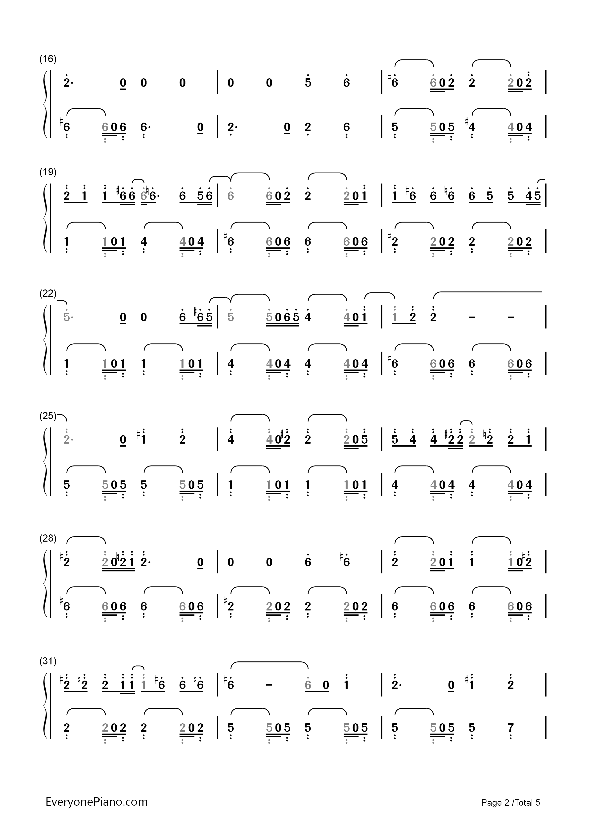 You're_My_Everything钢琴简谱_Santa_Esmeralda演唱