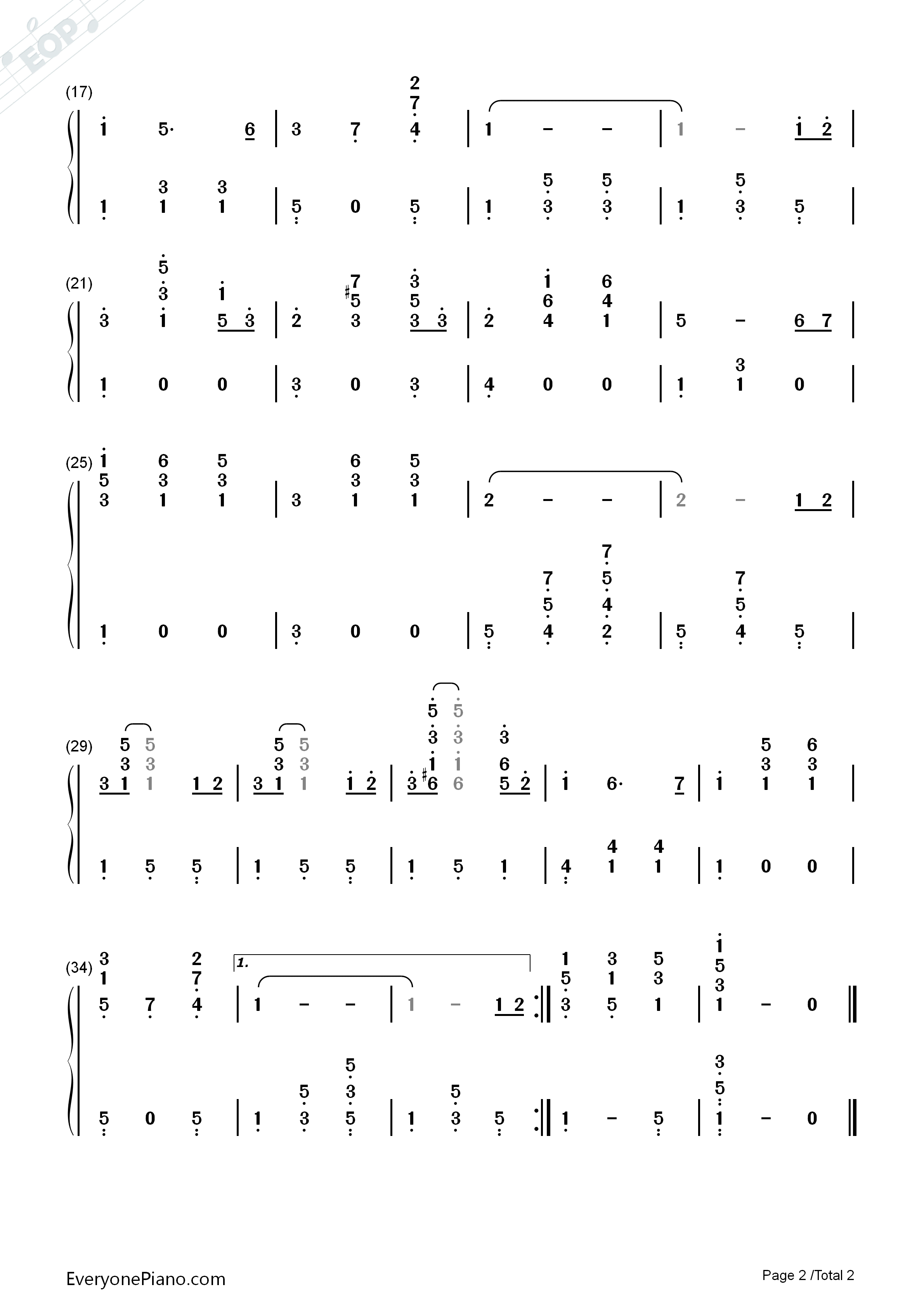 Tennessee_Waltz钢琴简谱_Patti_Page演唱